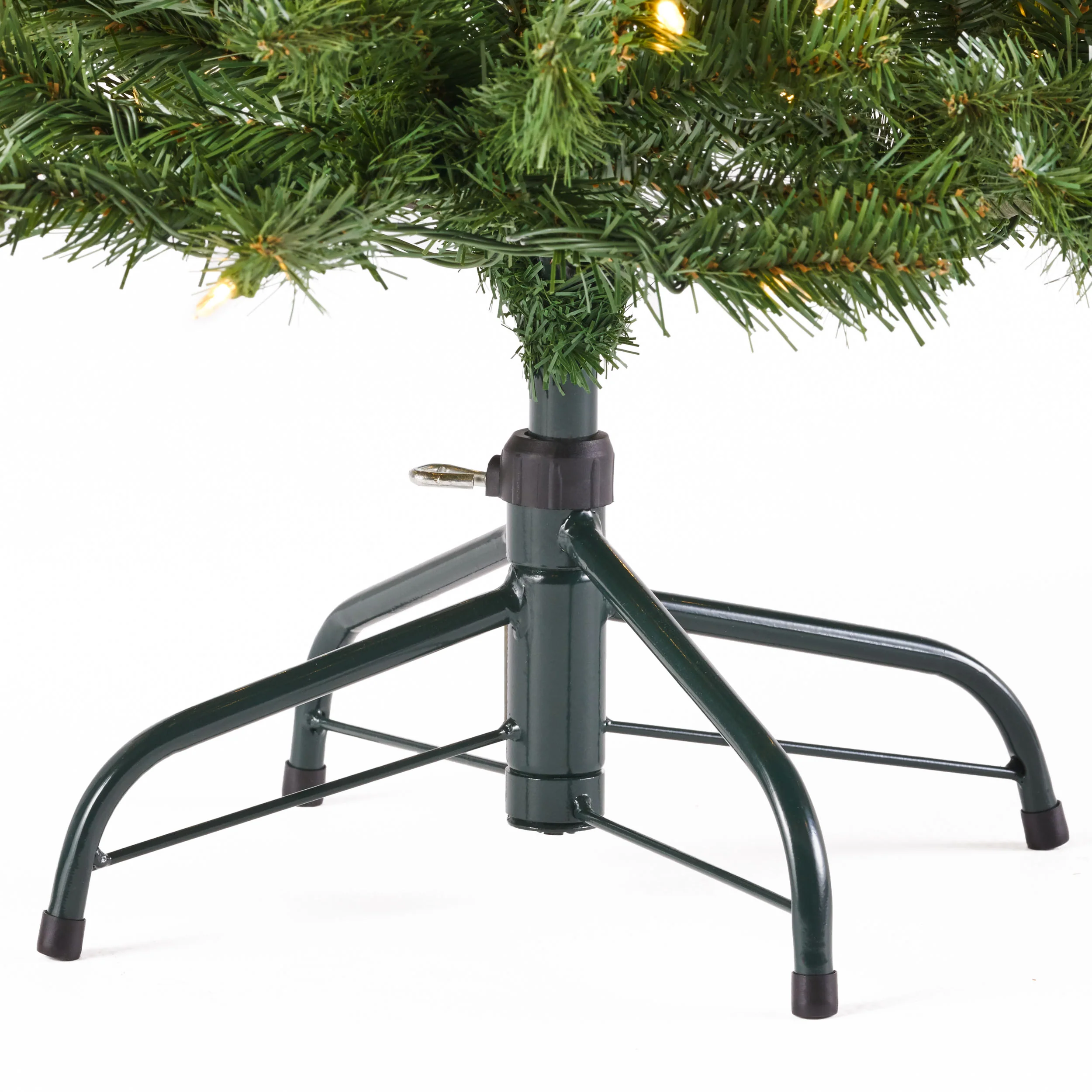 4.5-foot Noble Fir Pre-Lit Clear LED Hinged Artificial Christmas Tree - furnishings