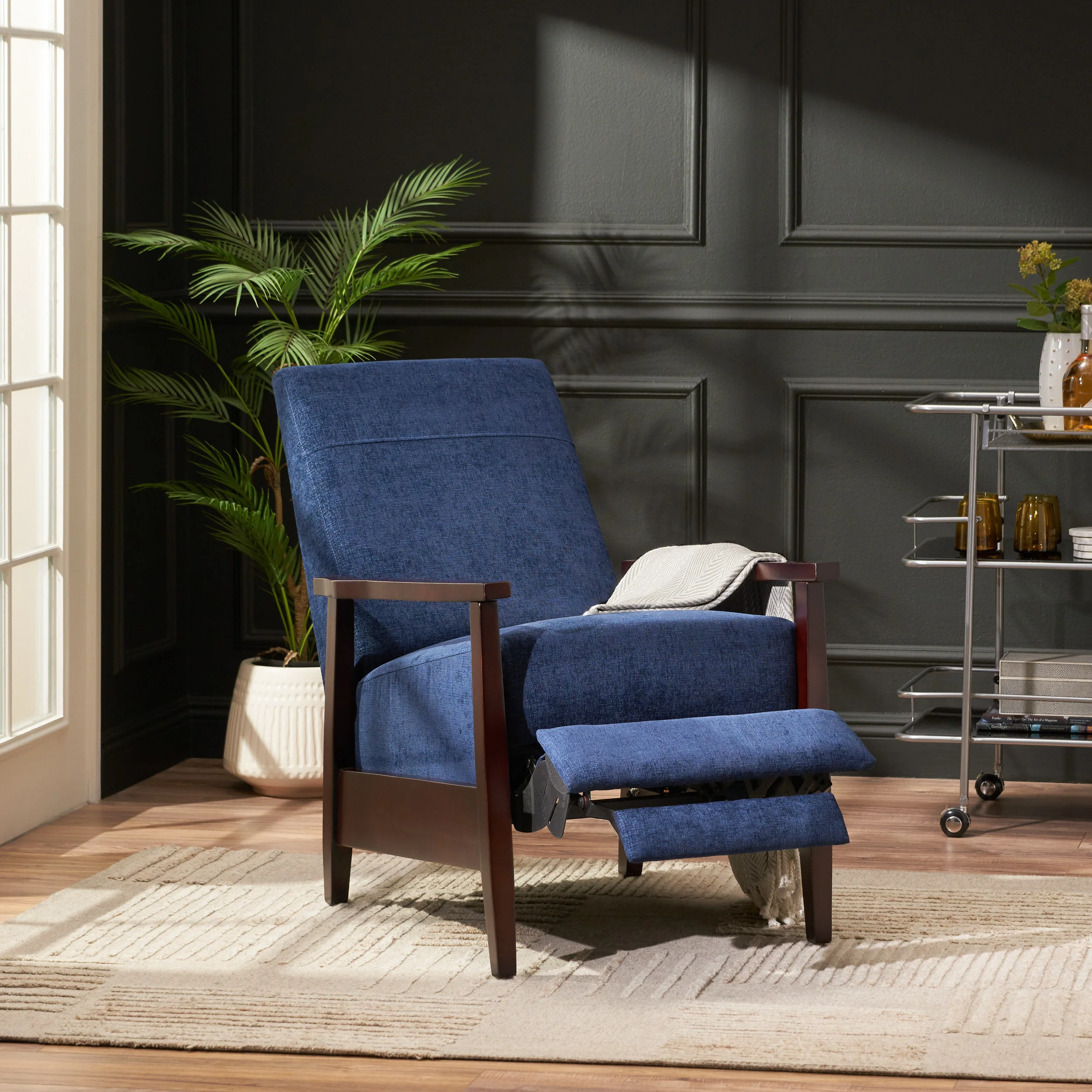 Coulee Contemporary Fabric Upholstered Pushback Recliner - furnishings
