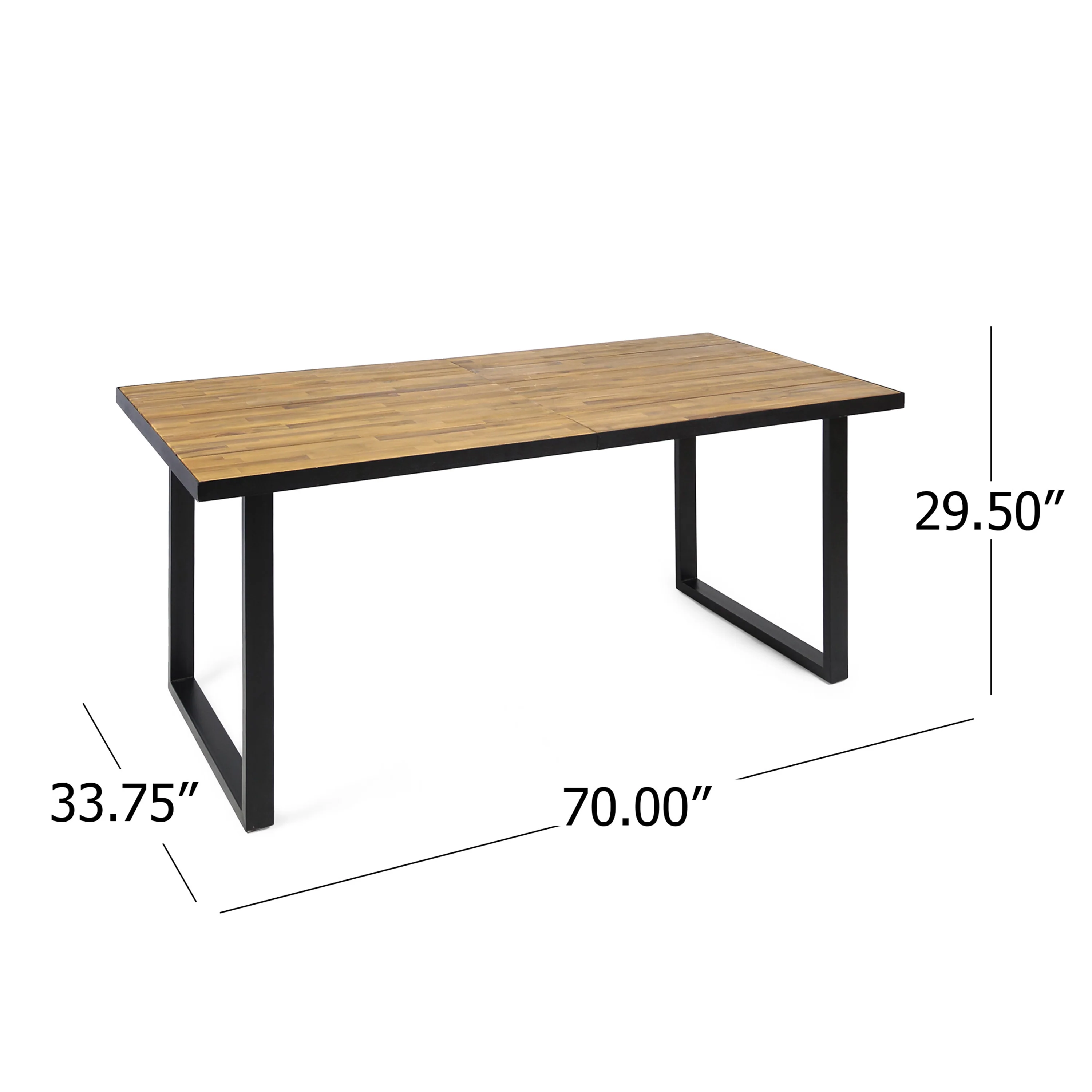 Stoic Outdoor 6 Seater Acacia Wood Dining Set with an Iron Frame - furnishings