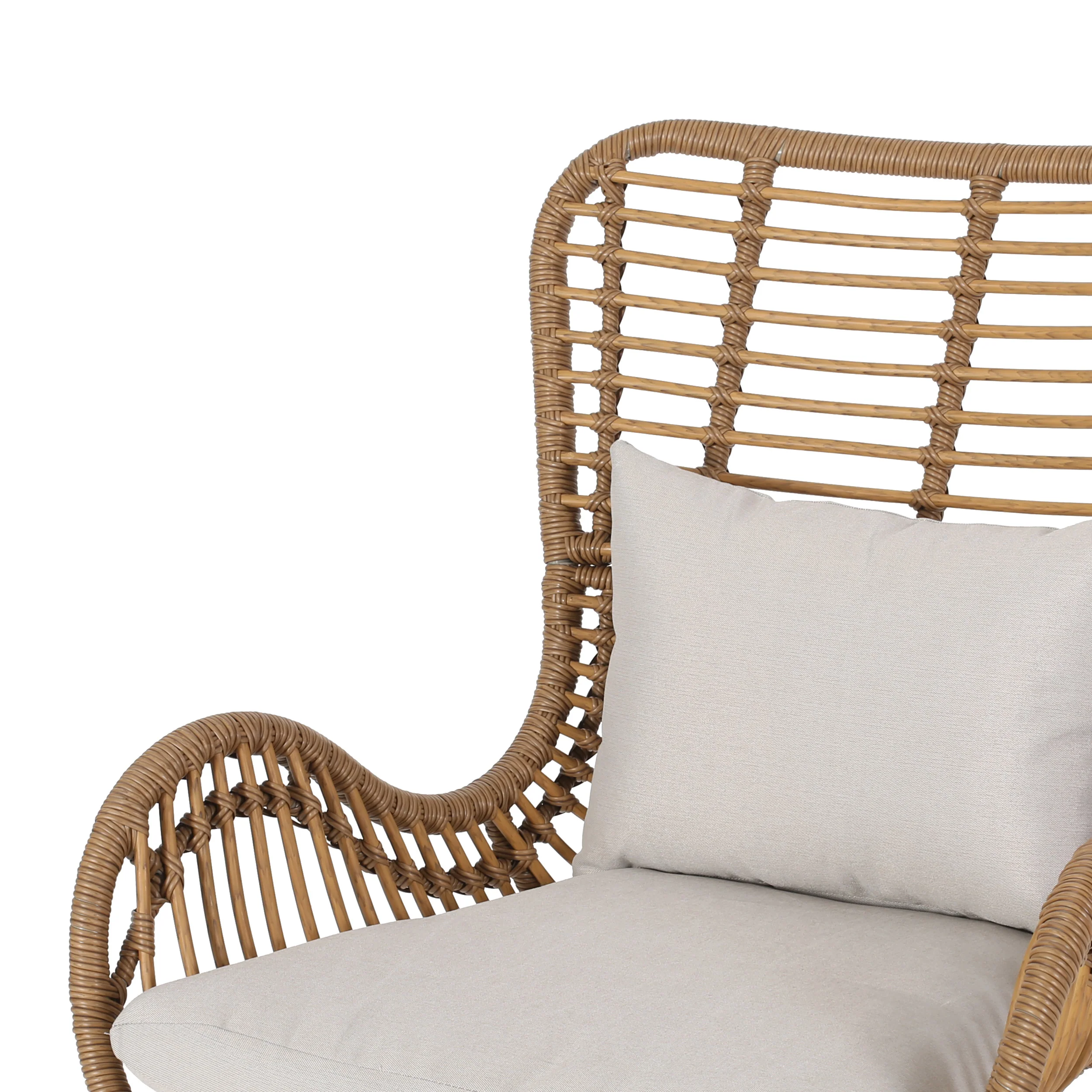 Izidro Indoor Boho Modern Wicker 4 Piece Club Chair and Ottoman Set - furnishings
