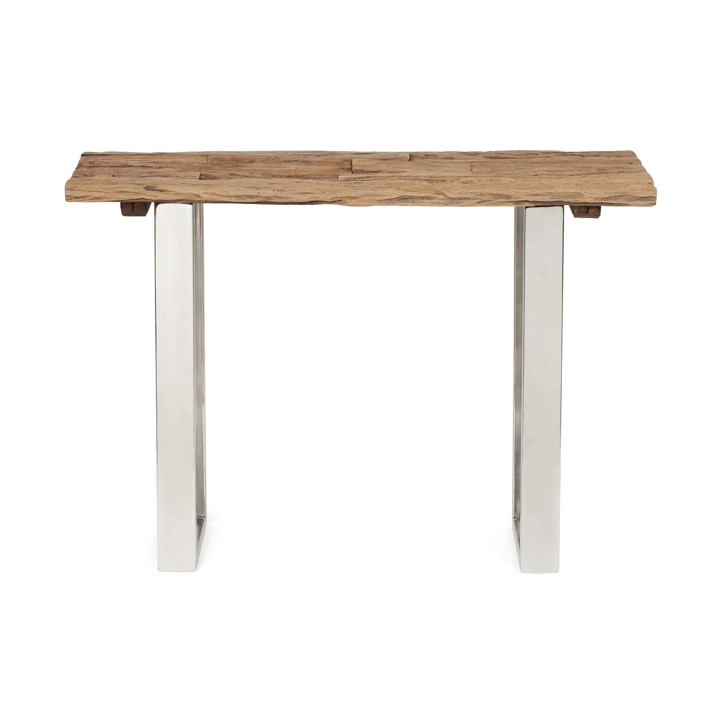 Breklyn Rustic Glam Console Table with Raw Wood Tabletop - furnishings