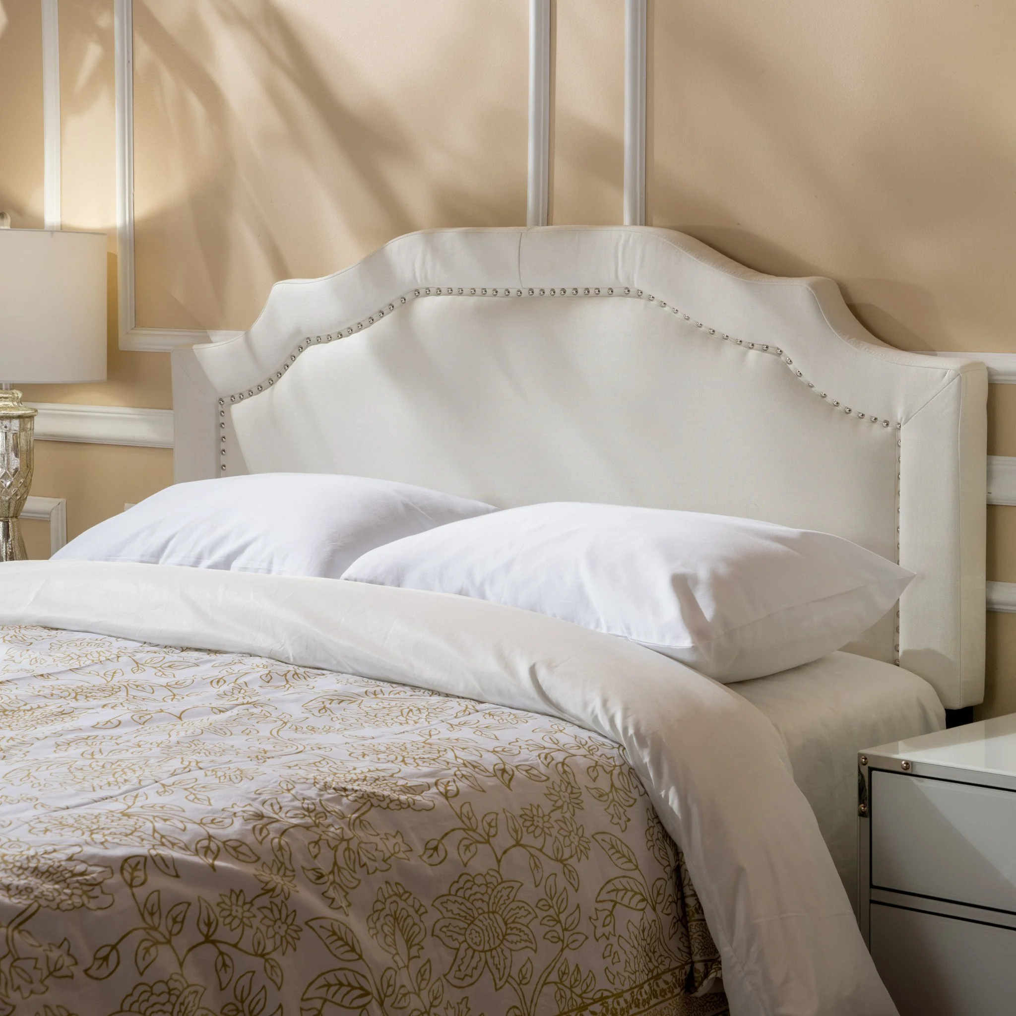 Kiera Ivory Fabric Queen/ Full Headboard - furnishings