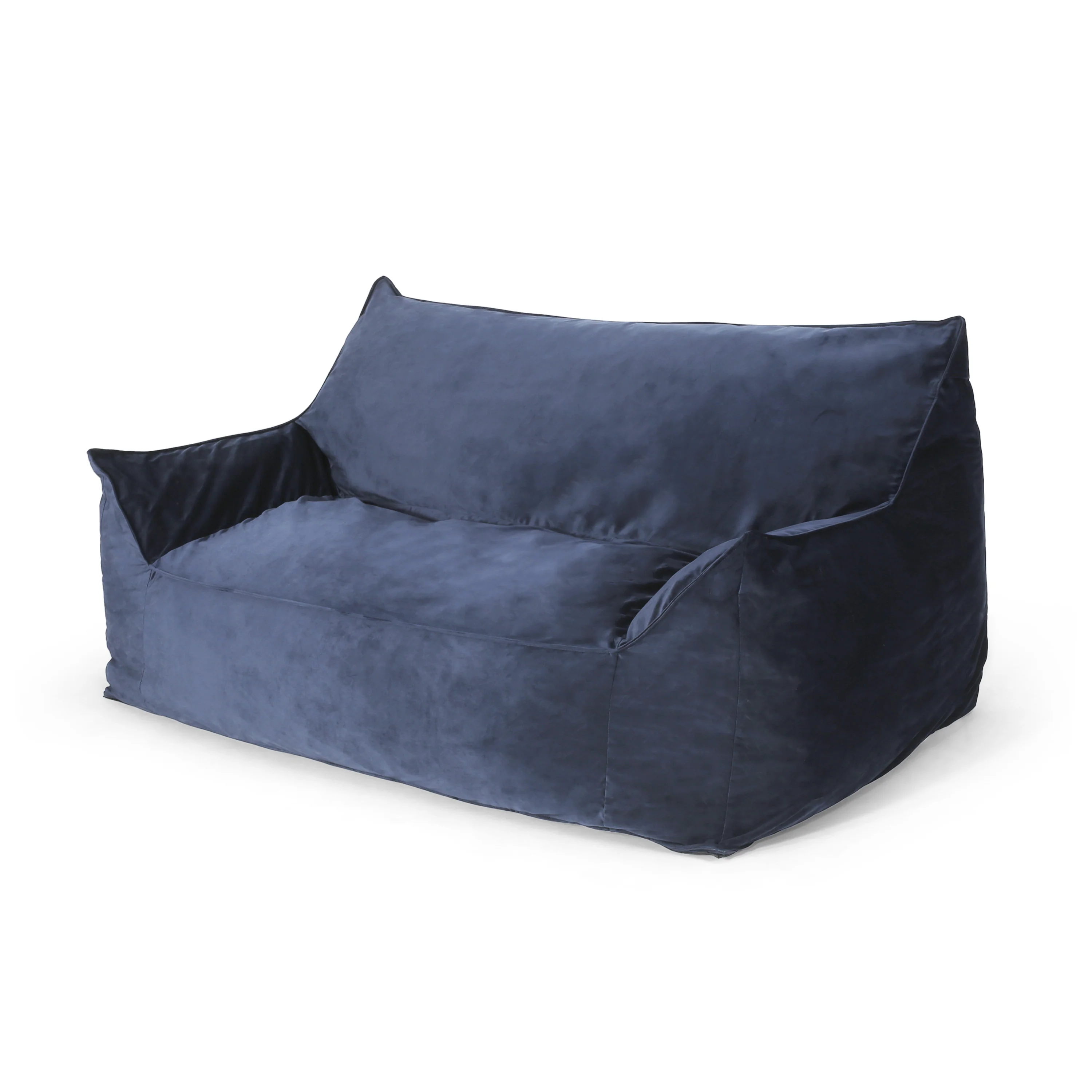 Calef Modern Velveteen 2 Seater Oversized Bean Bag Chair with Armrests - furnishings