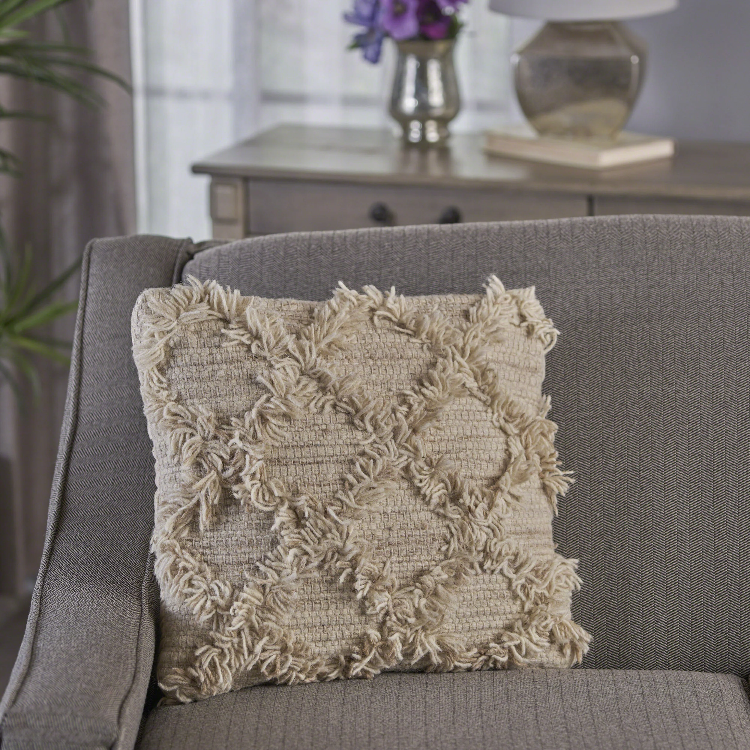 Jucar Handcrafted Boho Fabric Pillow - furnishings