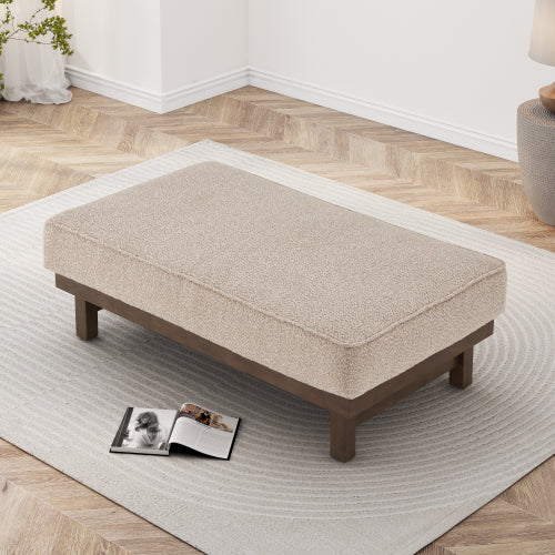 Temzyl temzyl Modern PU Cocktail Ottoman with Wood Frame - furnishings