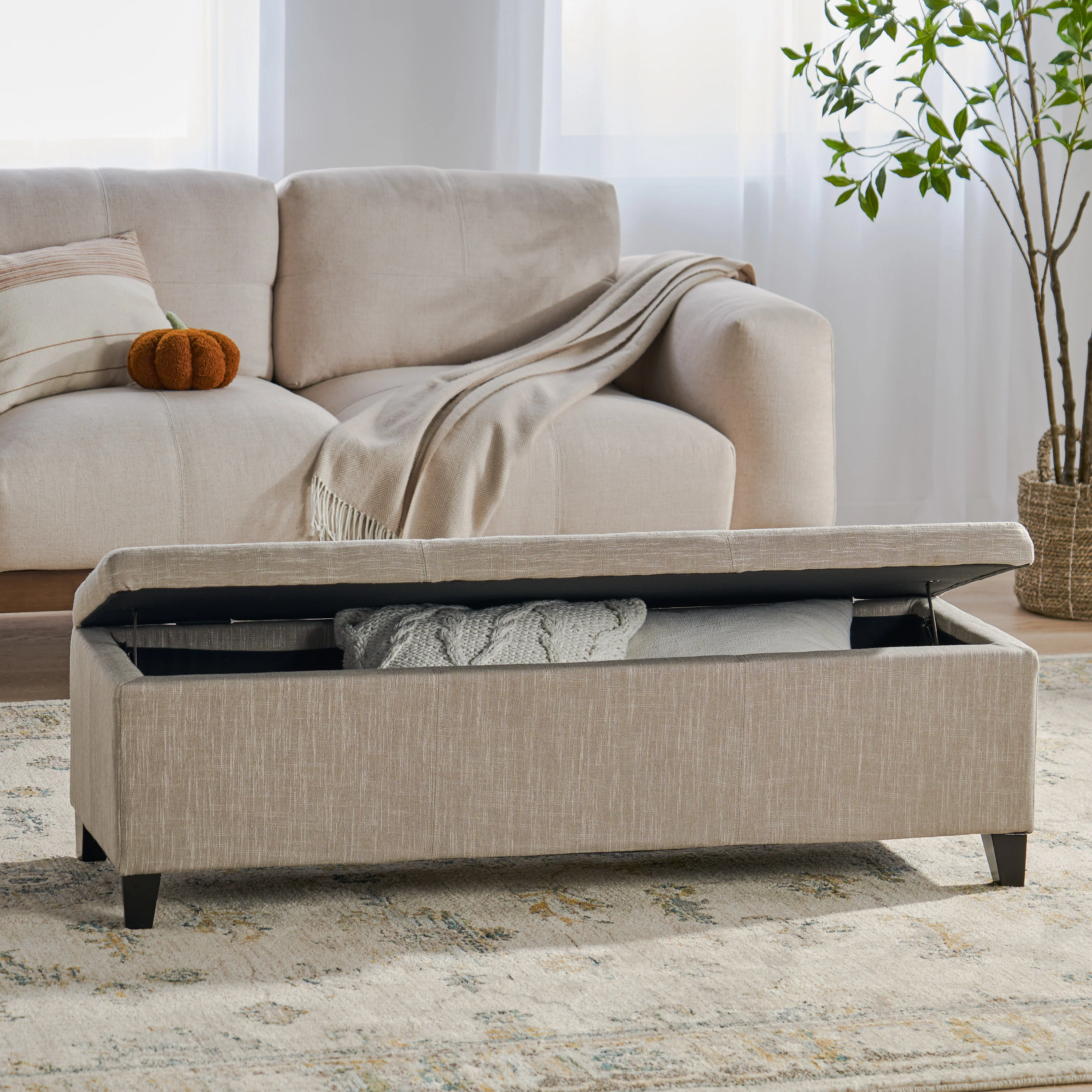 Rupert Upholstered Storage Ottoman Bench - furnishings