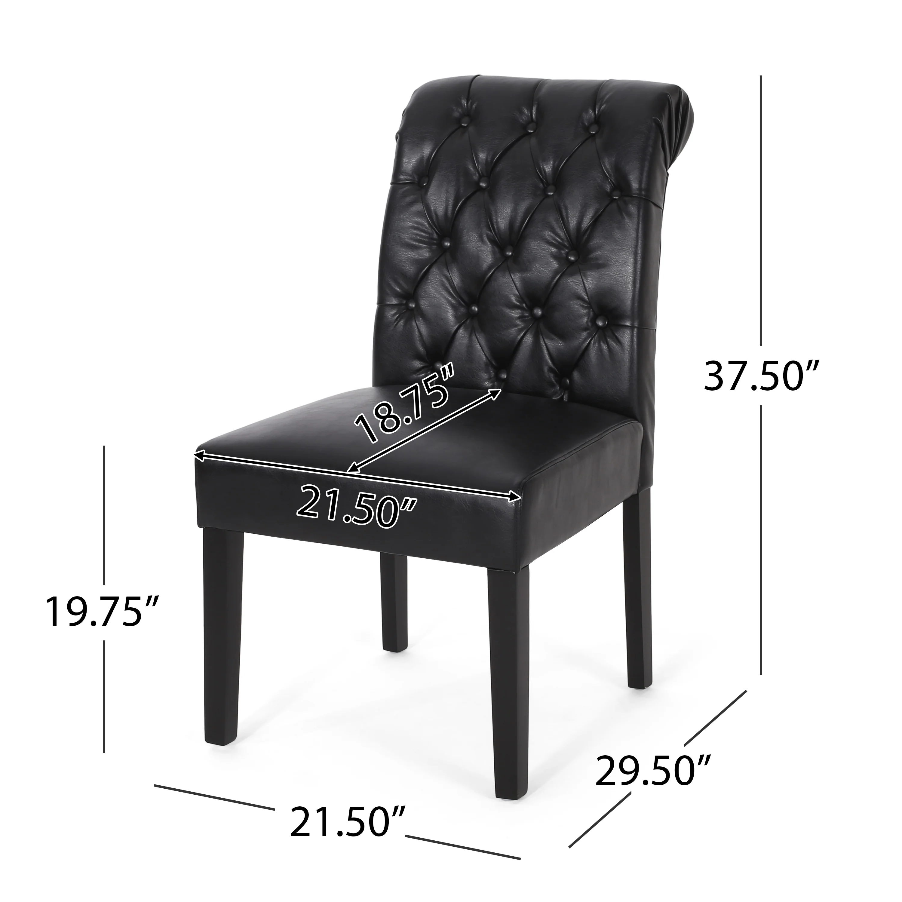 Emerson Contemporary Tufted Rolltop Dining Chairs, Set of 6 - furnishings