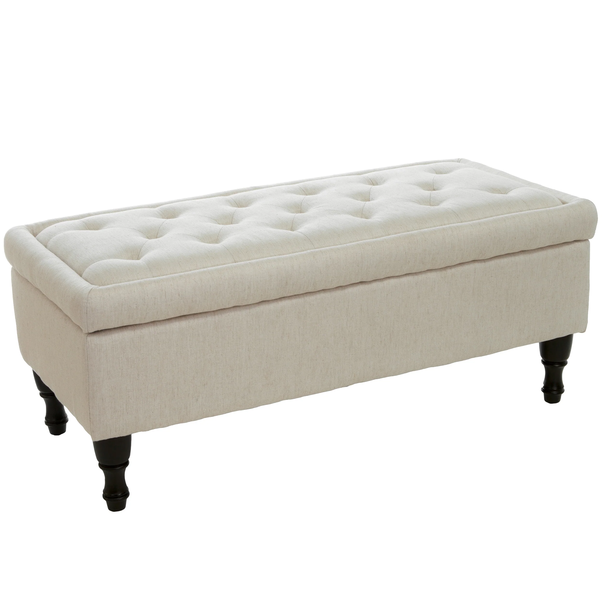 Logan Linen Storage Ottoman Bench - furnishings