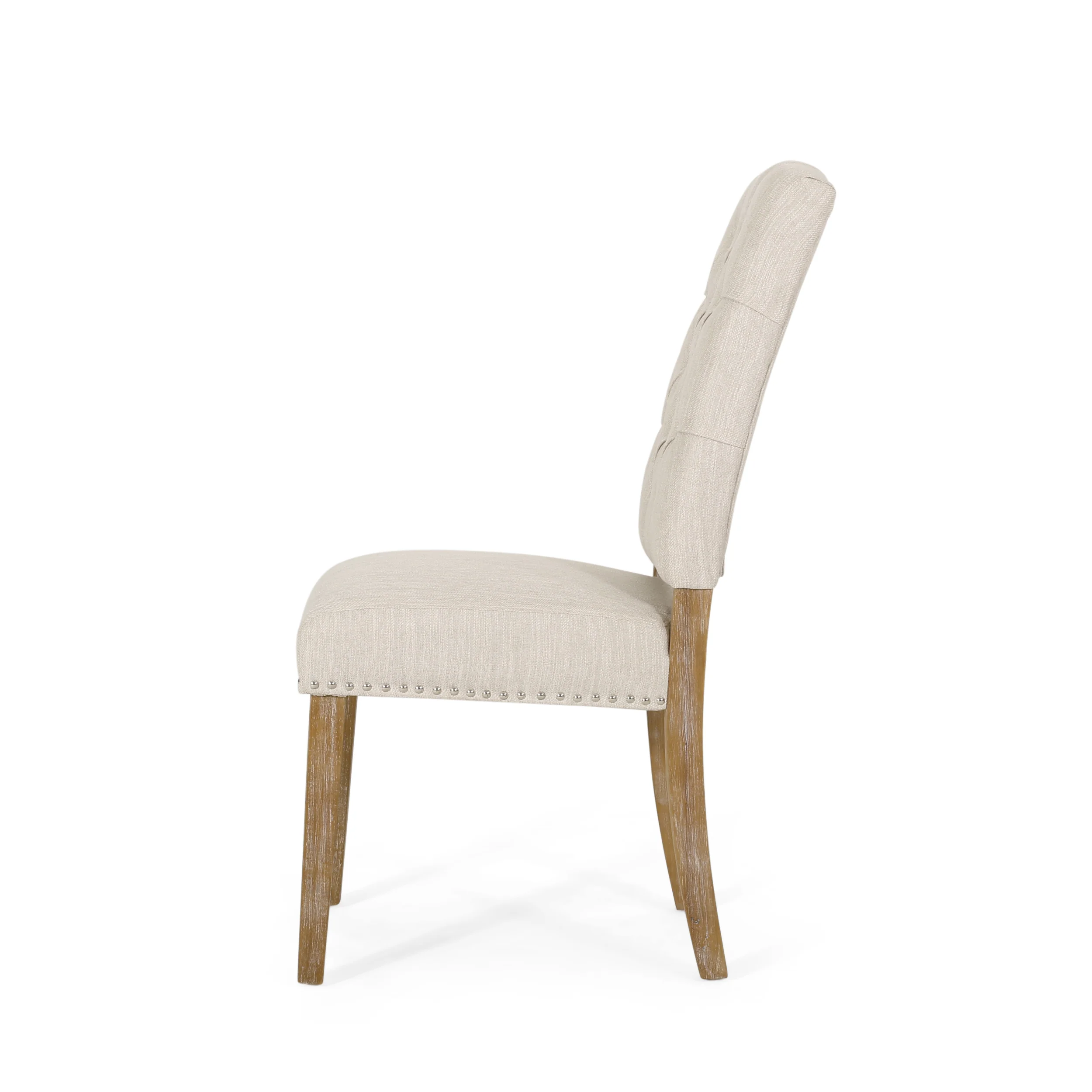 Frances Contemporary Fabric Tufted Dining Chairs with Nailhead Trim, Set of 2 - furnishings