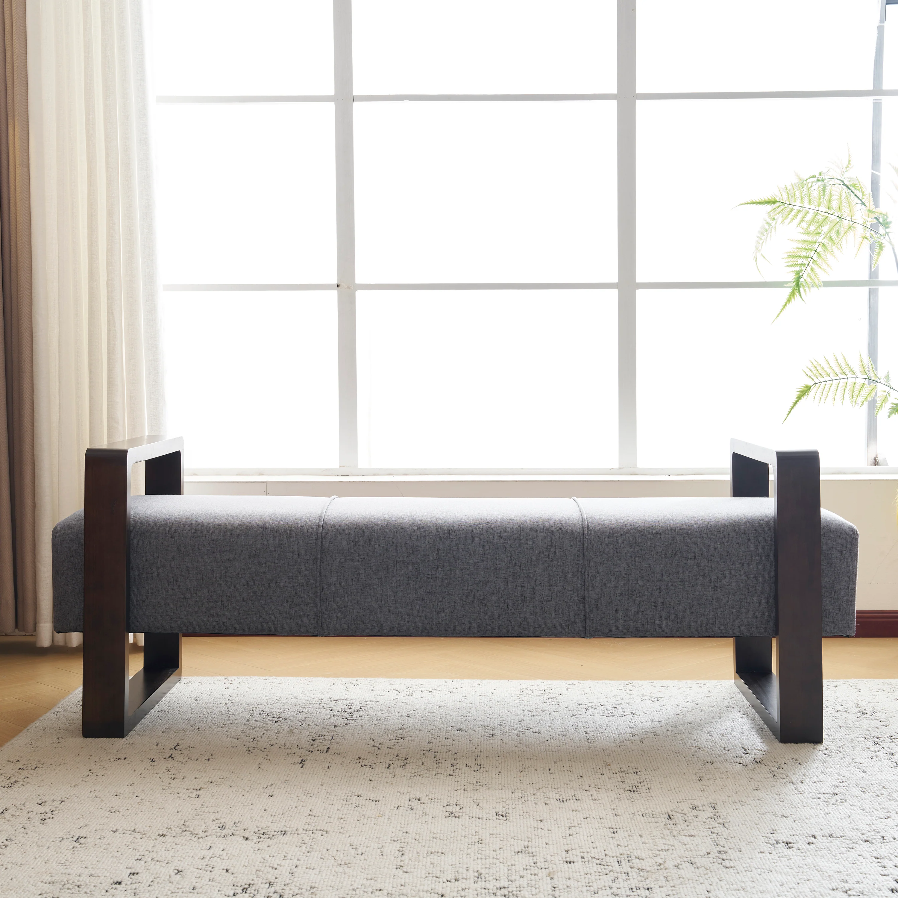 Caelum Modern Fabric Ottoman Bench - furnishings