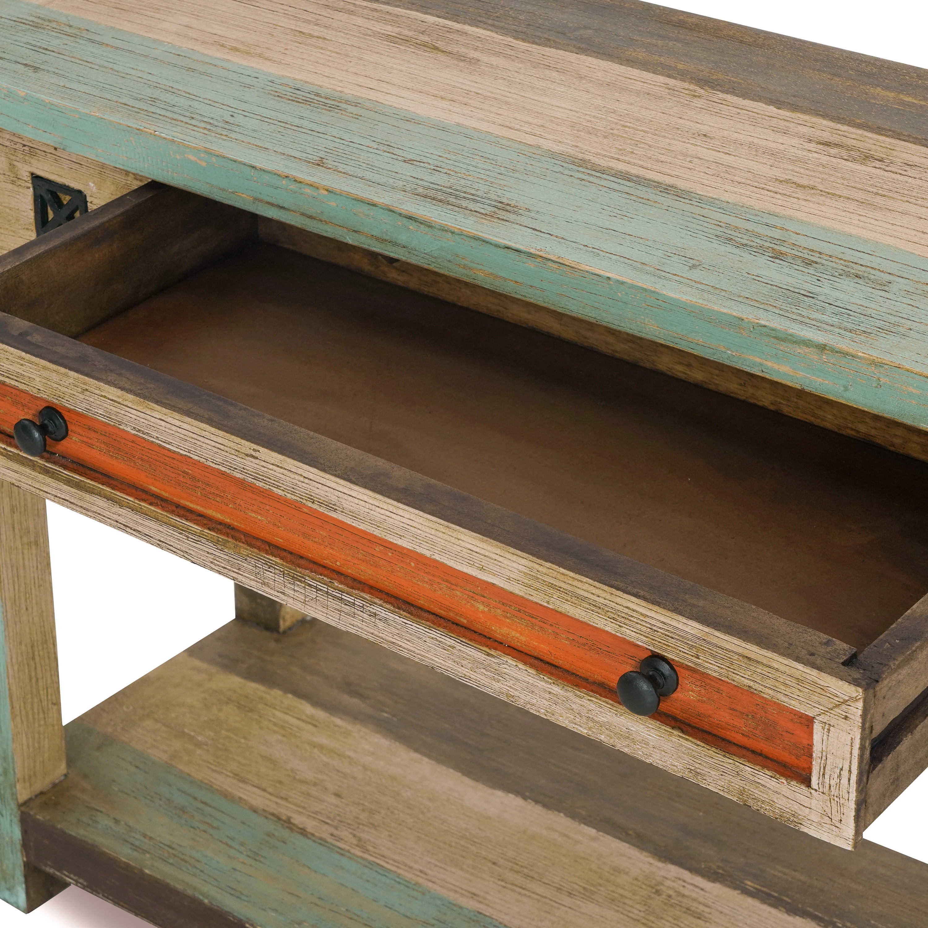 Tracey Handmade Distressed Mango Wood Console Table, Multicolored - furnishings