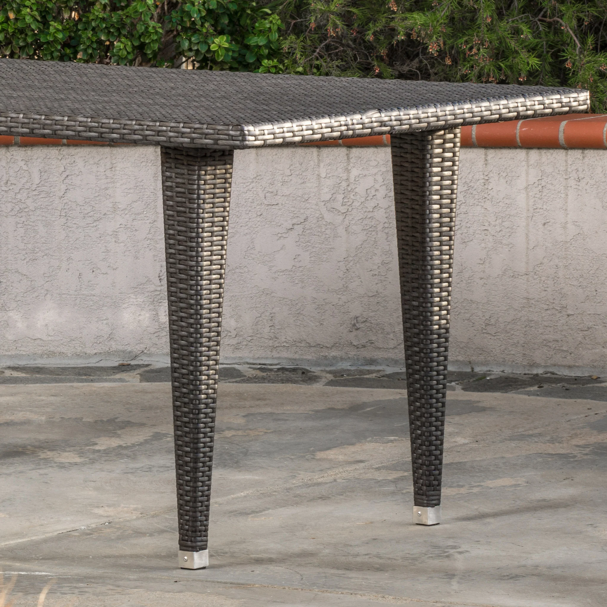 Antonio Outdoor 7-piece Grey Wicker Dining Set - furnishings