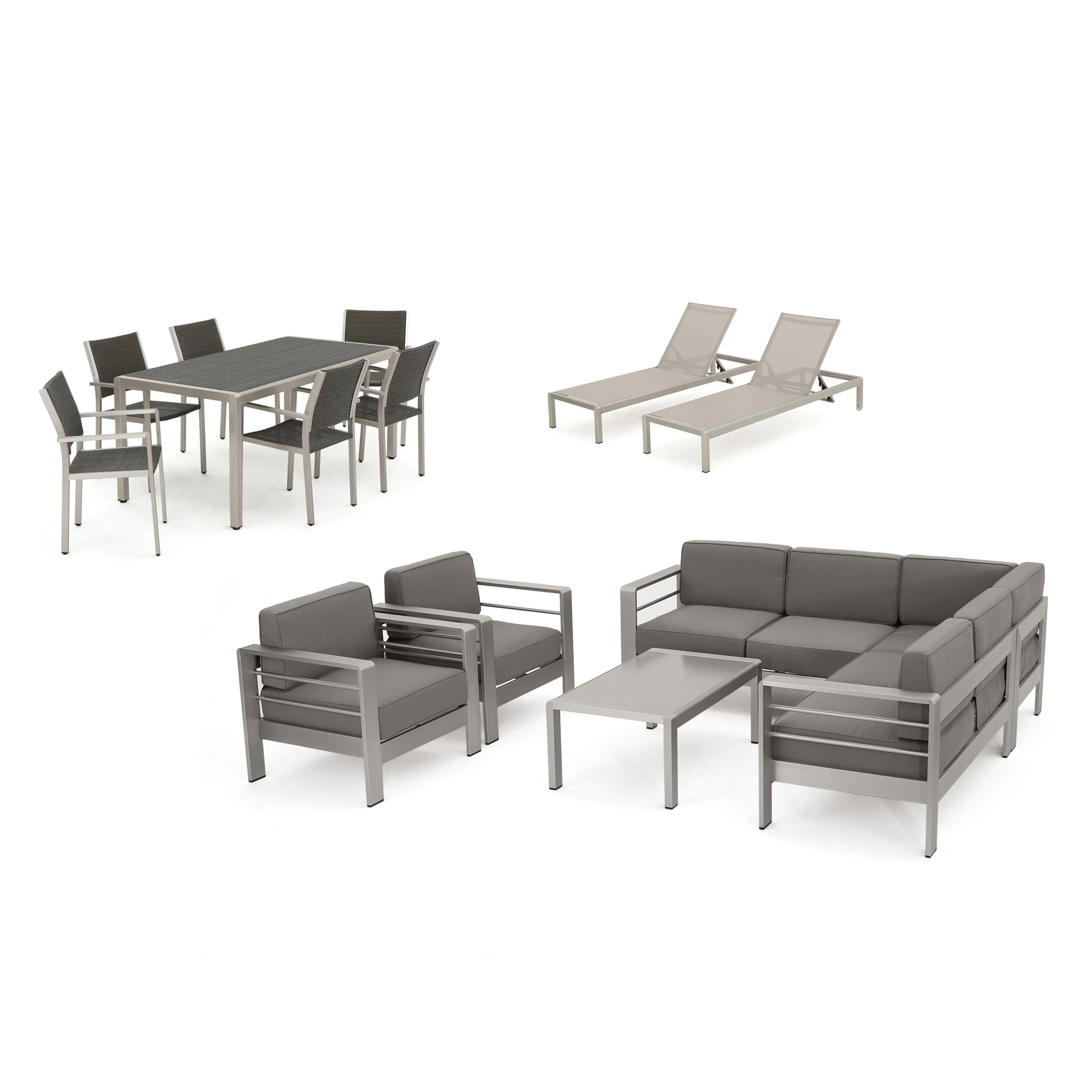 Coral Bay Outdoor Wicker Dining Set w/ Sofa Set, Club Chairs, & Lounges - furnishings