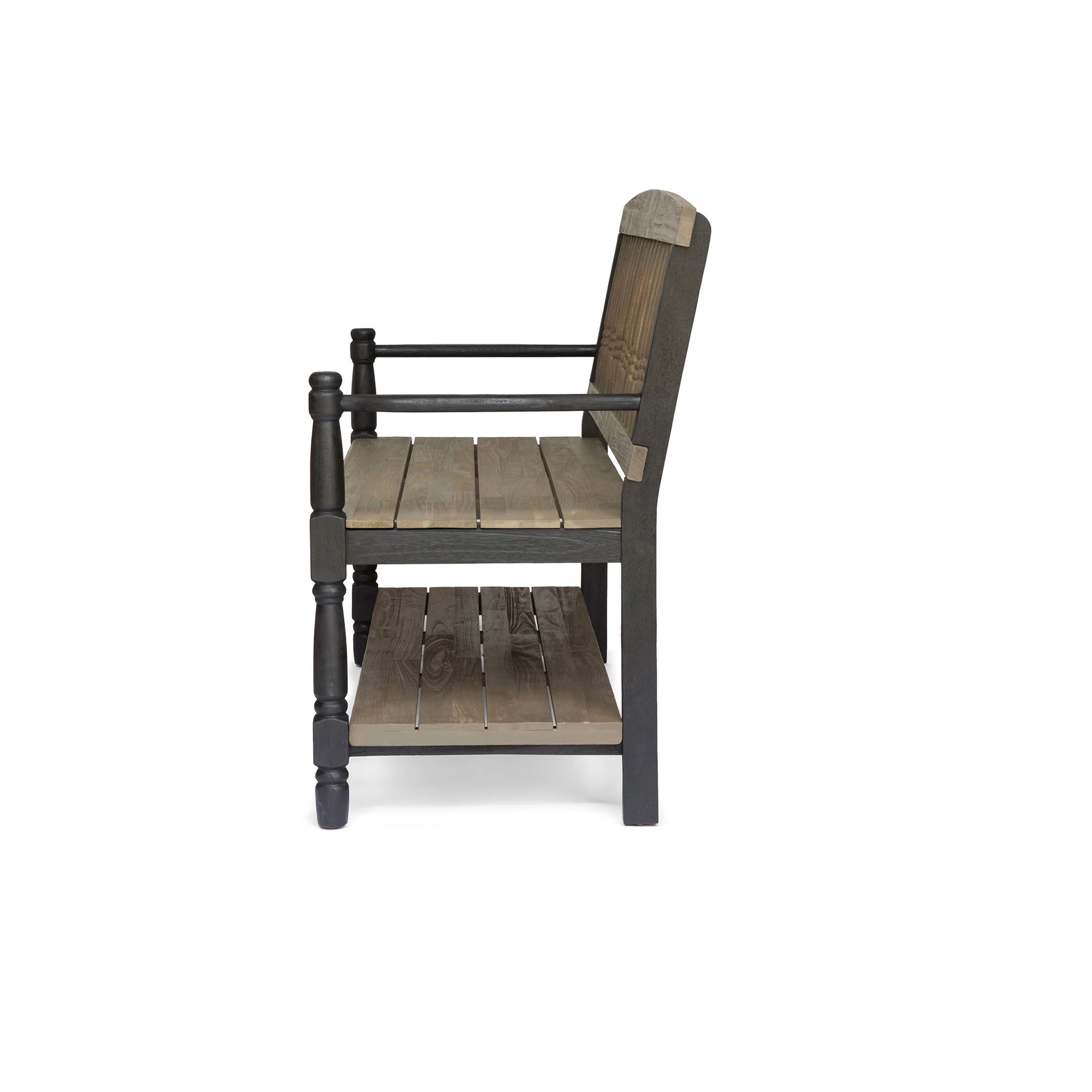 Daphne Outdoor Acacia Wood Bench with Shelf - furnishings
