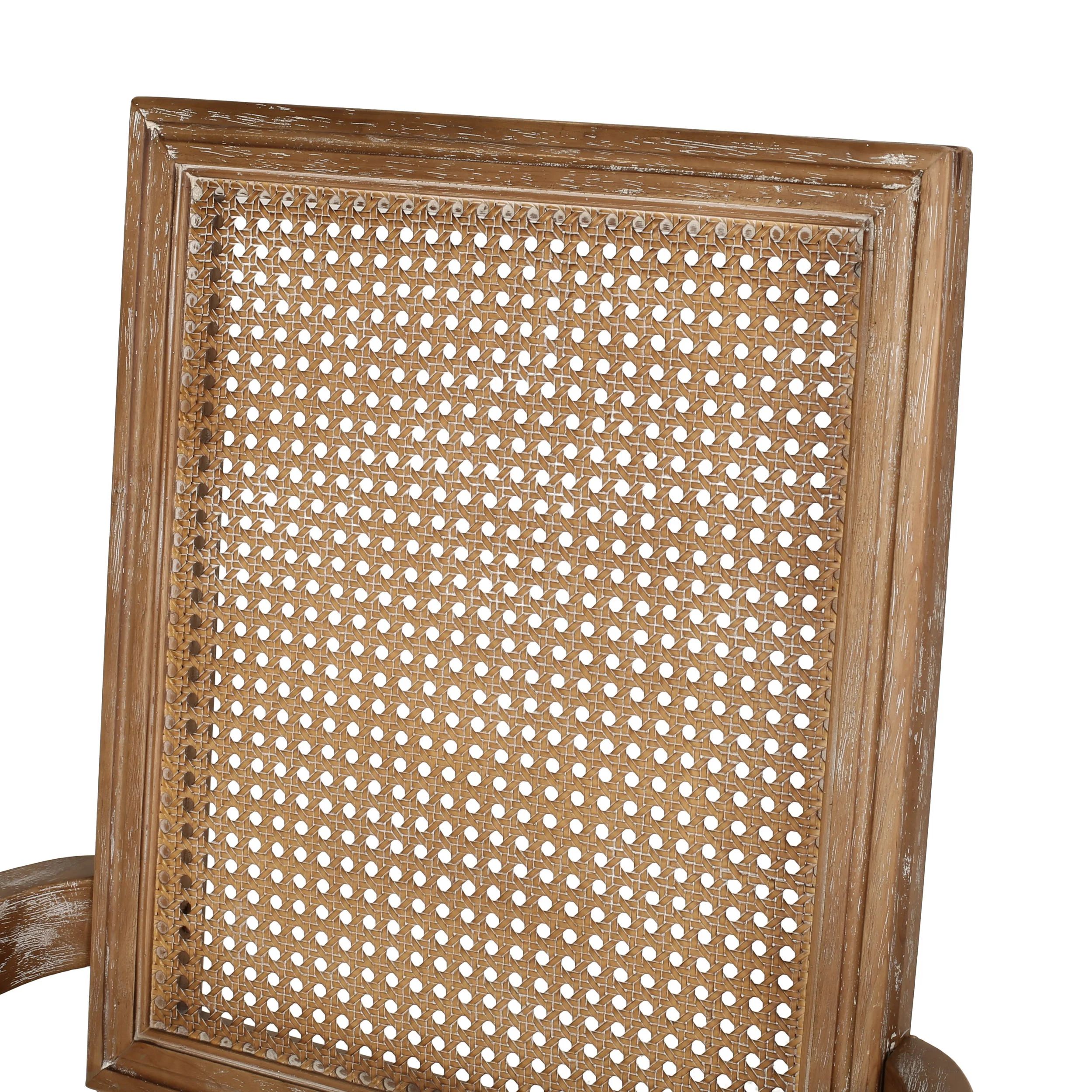 Zentner French Country Upholstered Wood and Cane Upholstered Dining Chairs, Set of 4 - furnishings