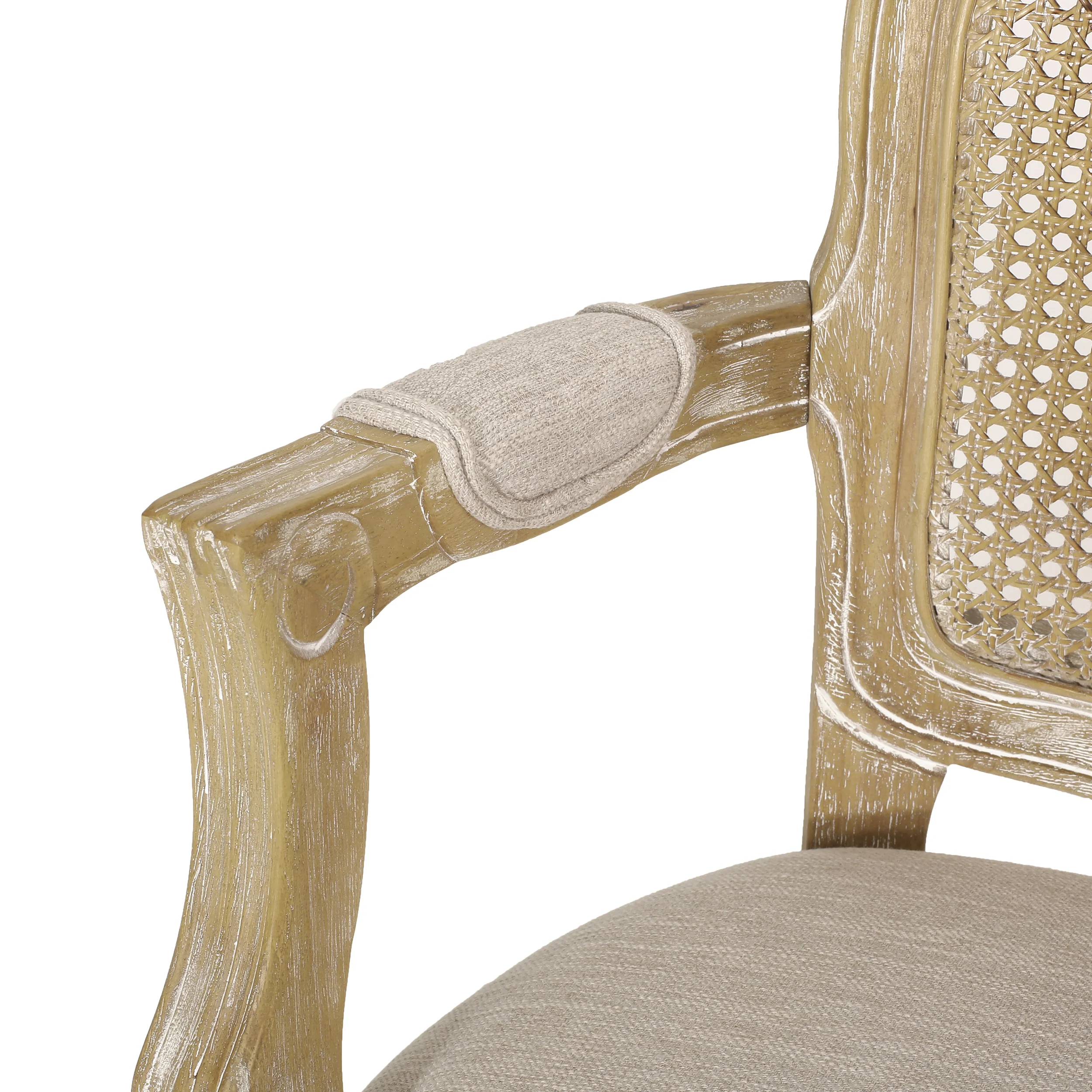 Wistar French Country Wood and Cane Loveseat - furnishings