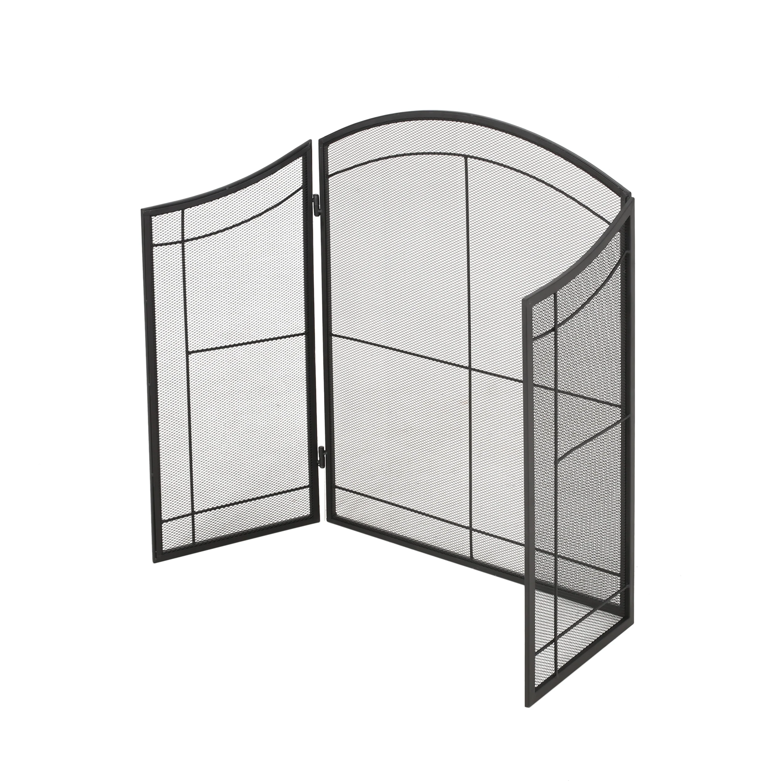 Zooey Modern Iron Folding Fireplace Screen - furnishings