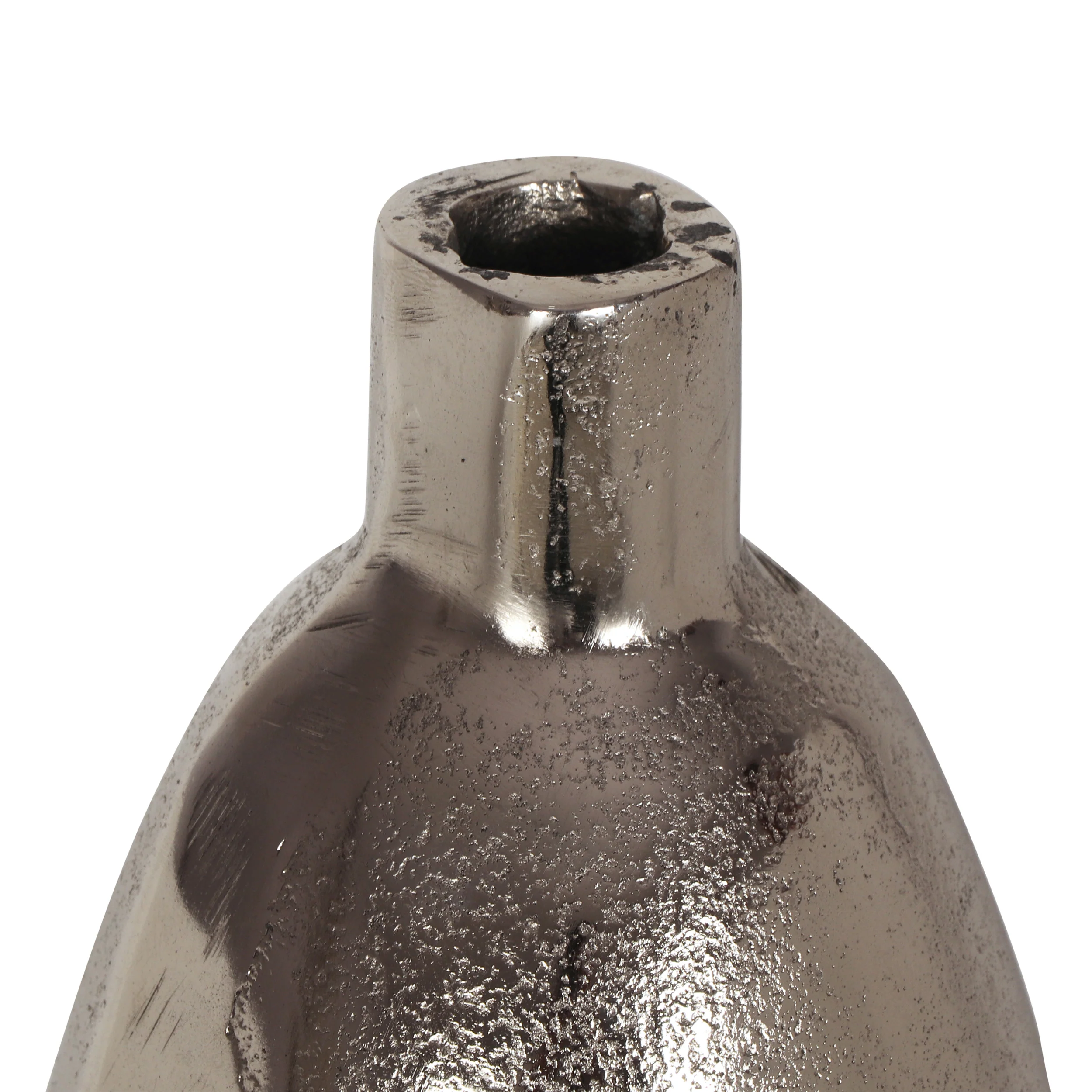 Judland Modern Handmade Aluminum Bottle Vase, Raw Nickel - furnishings