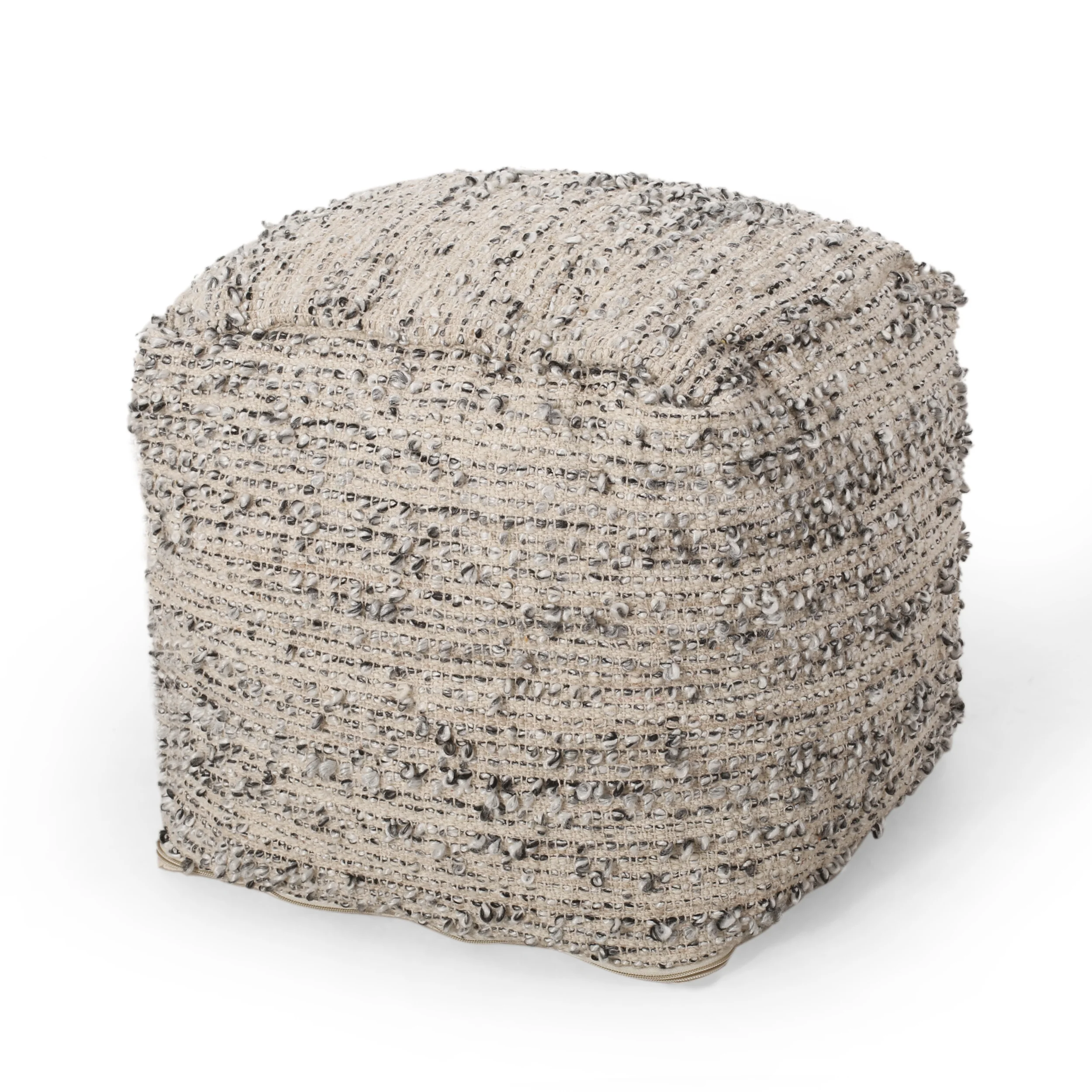 Osgood Boho Handcrafted Fabric Cube Pouf - furnishings