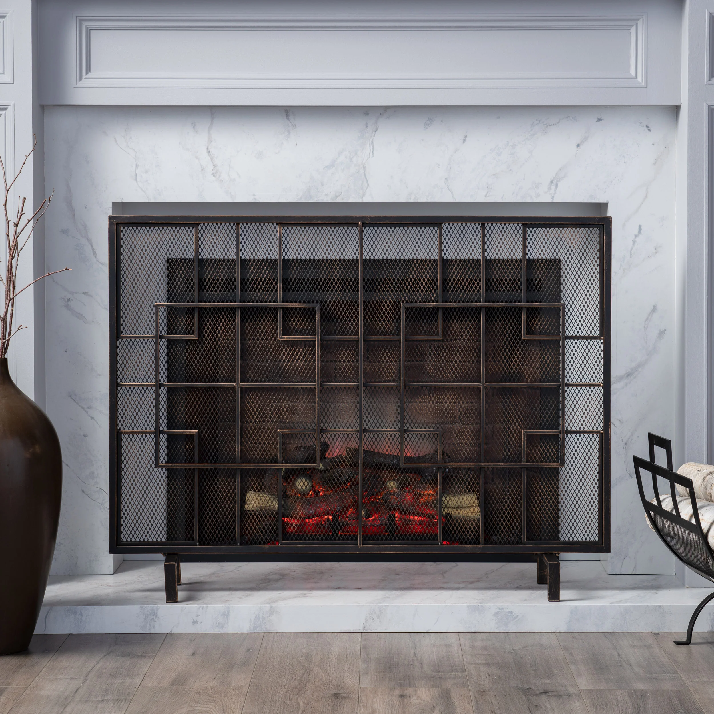 Dorothy Modern Single PanelIron Firescreen - furnishings