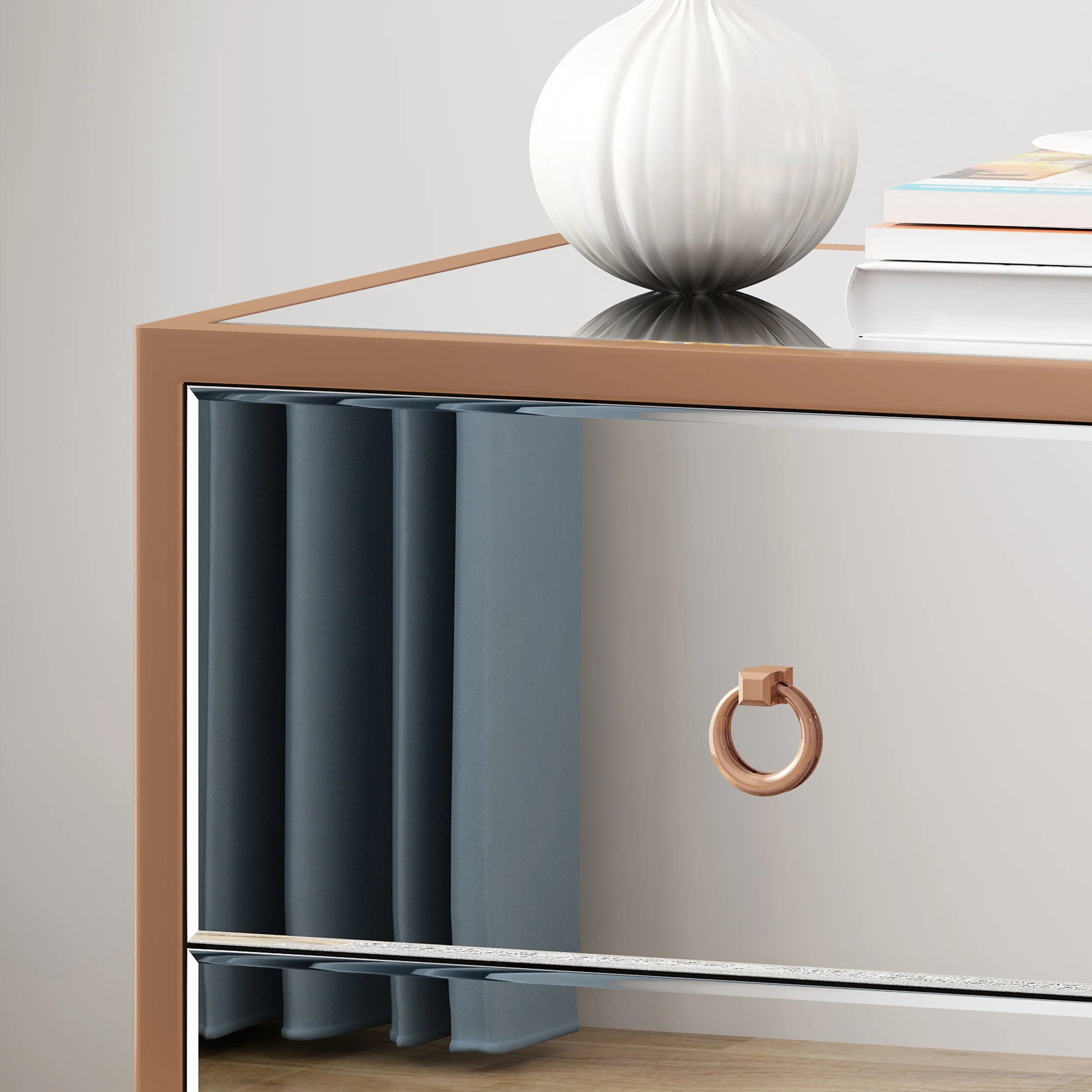 Renee Glam Mirrored 2 Drawer Cabinet - furnishings