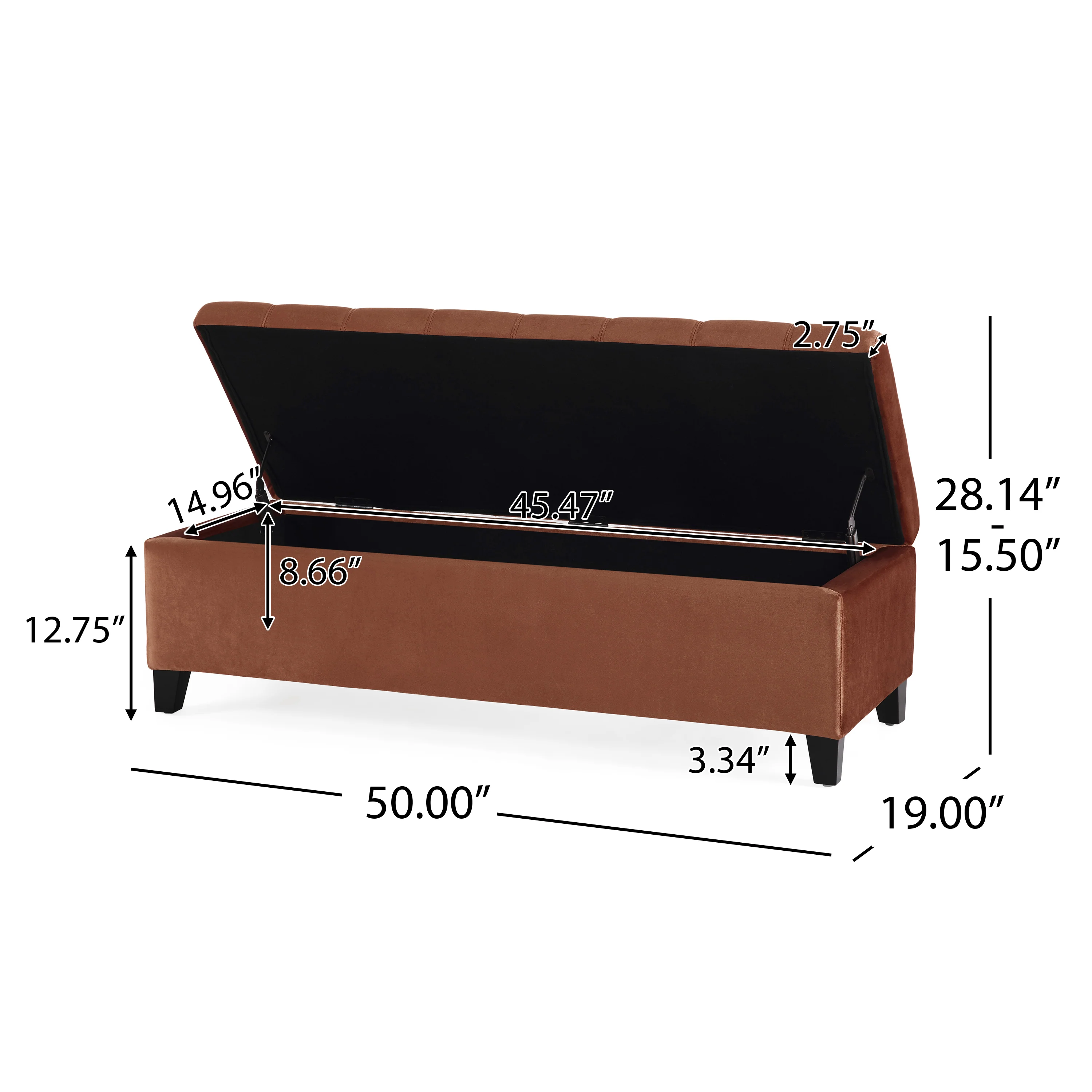 Wendover Fabric Storage Ottoman Bench - furnishings