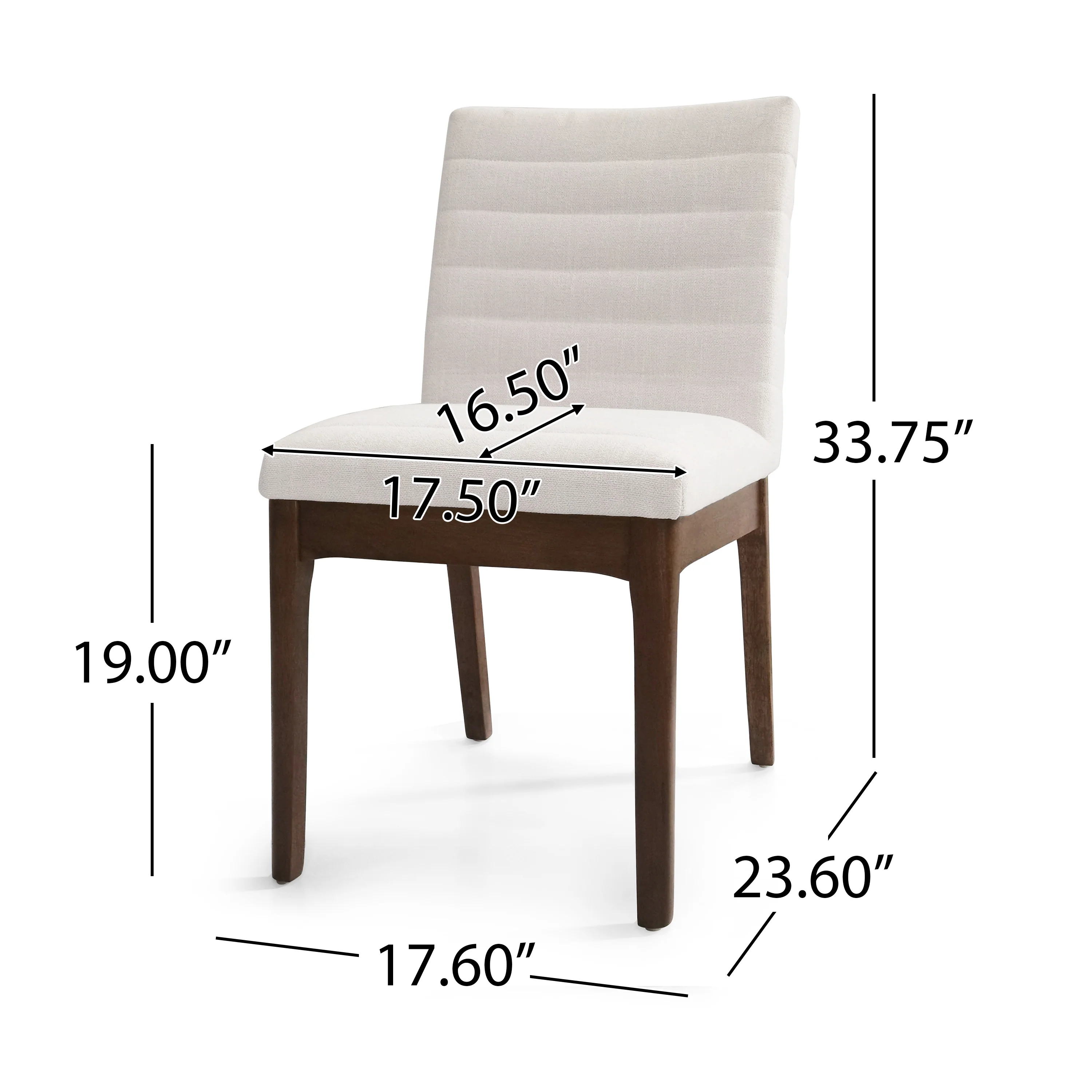 Elisson Mid Century Modern Channel Stitch Dining Chairs, Set of 6 - furnishings