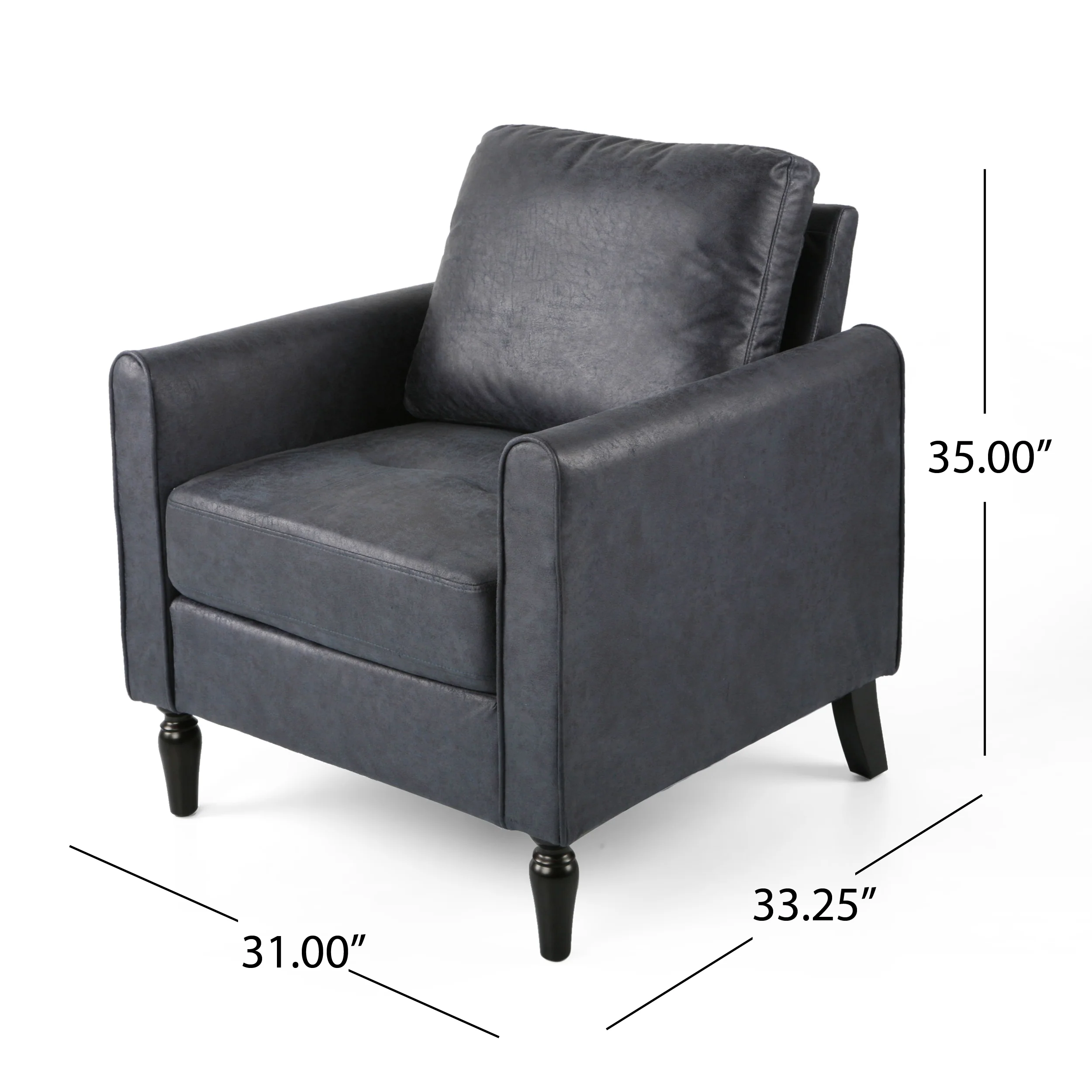 Xyan Contemporary Club Chair with Plush Microfiber Cushions - furnishings