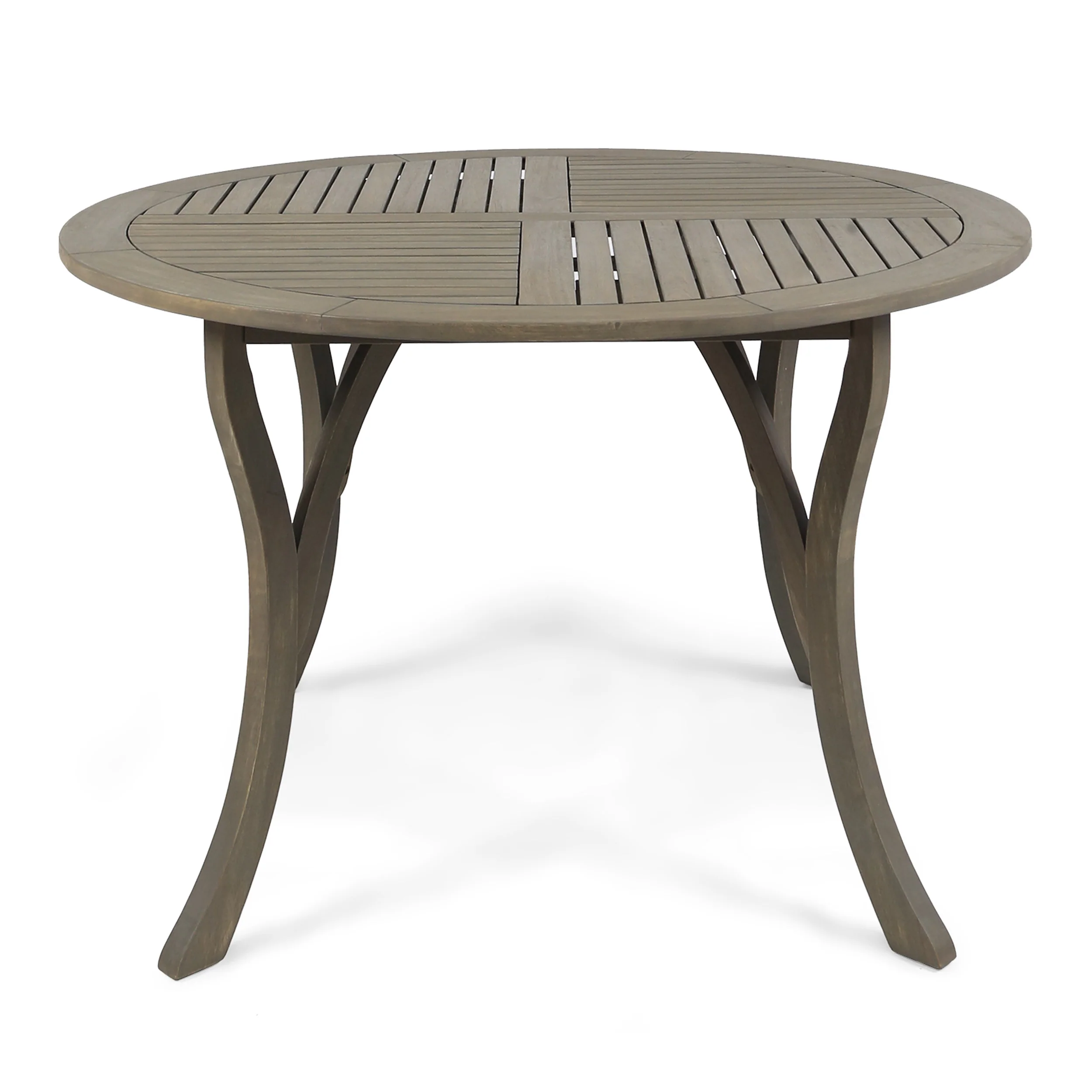 Tycie Outdoor 5 Piece Acacia Wood and Wicker Dining Set, Gray with Gray Chairs - furnishings