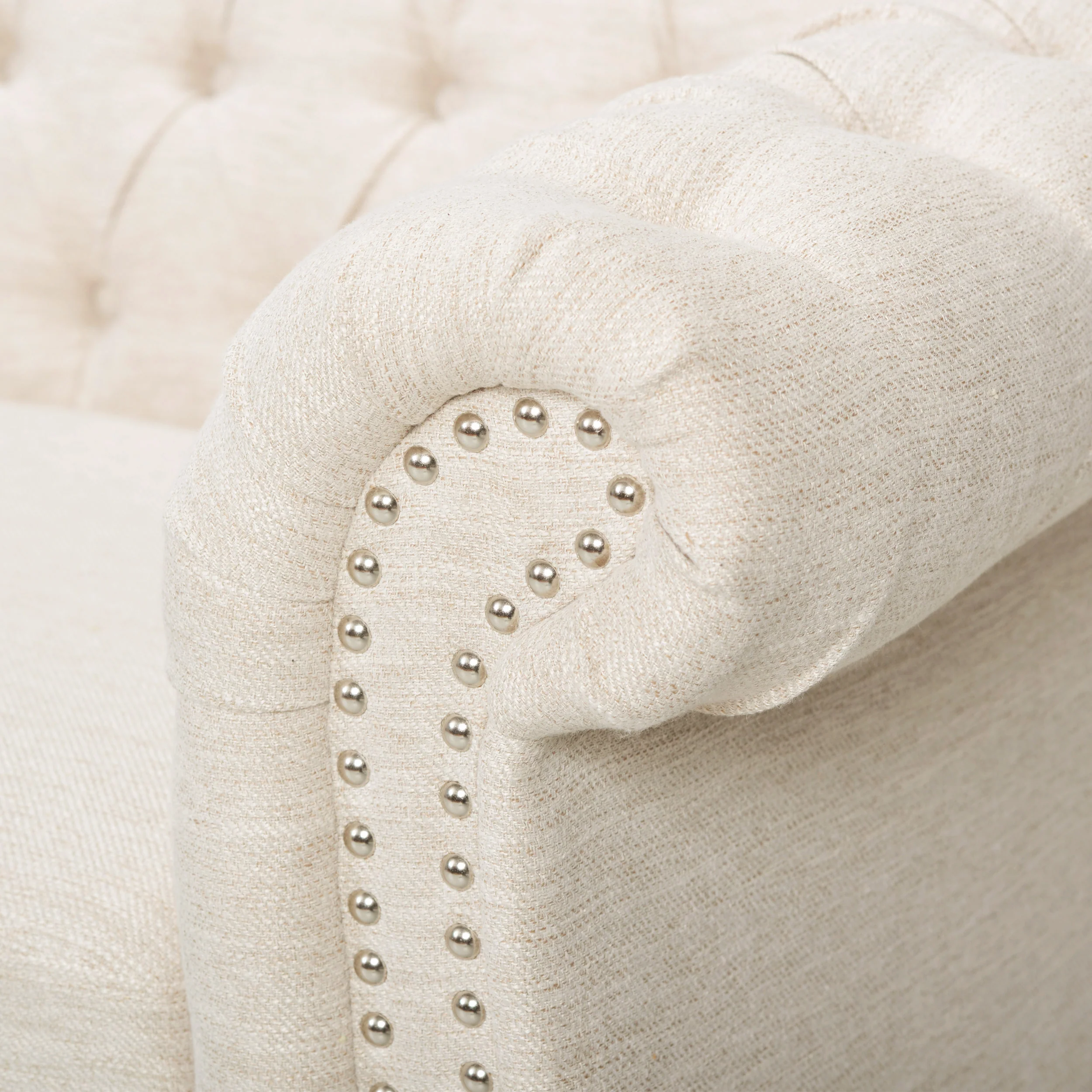 Adetokunbo Tufted Fabric Chesterfield 3 Seater Sofa - furnishings