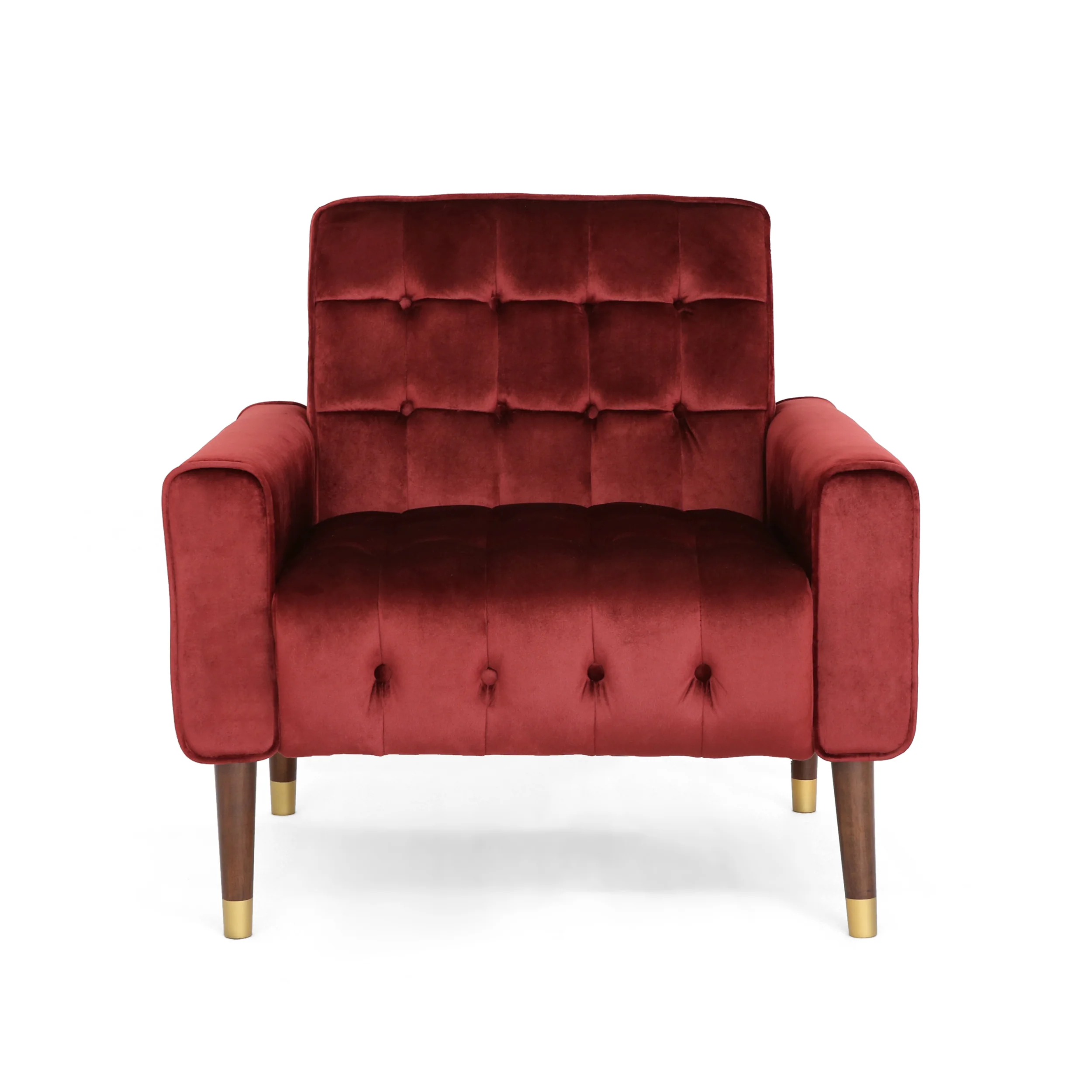 Betsy Velvet Armchair, Modern Glam, Button-Tufted, Waffle Stitching - furnishings