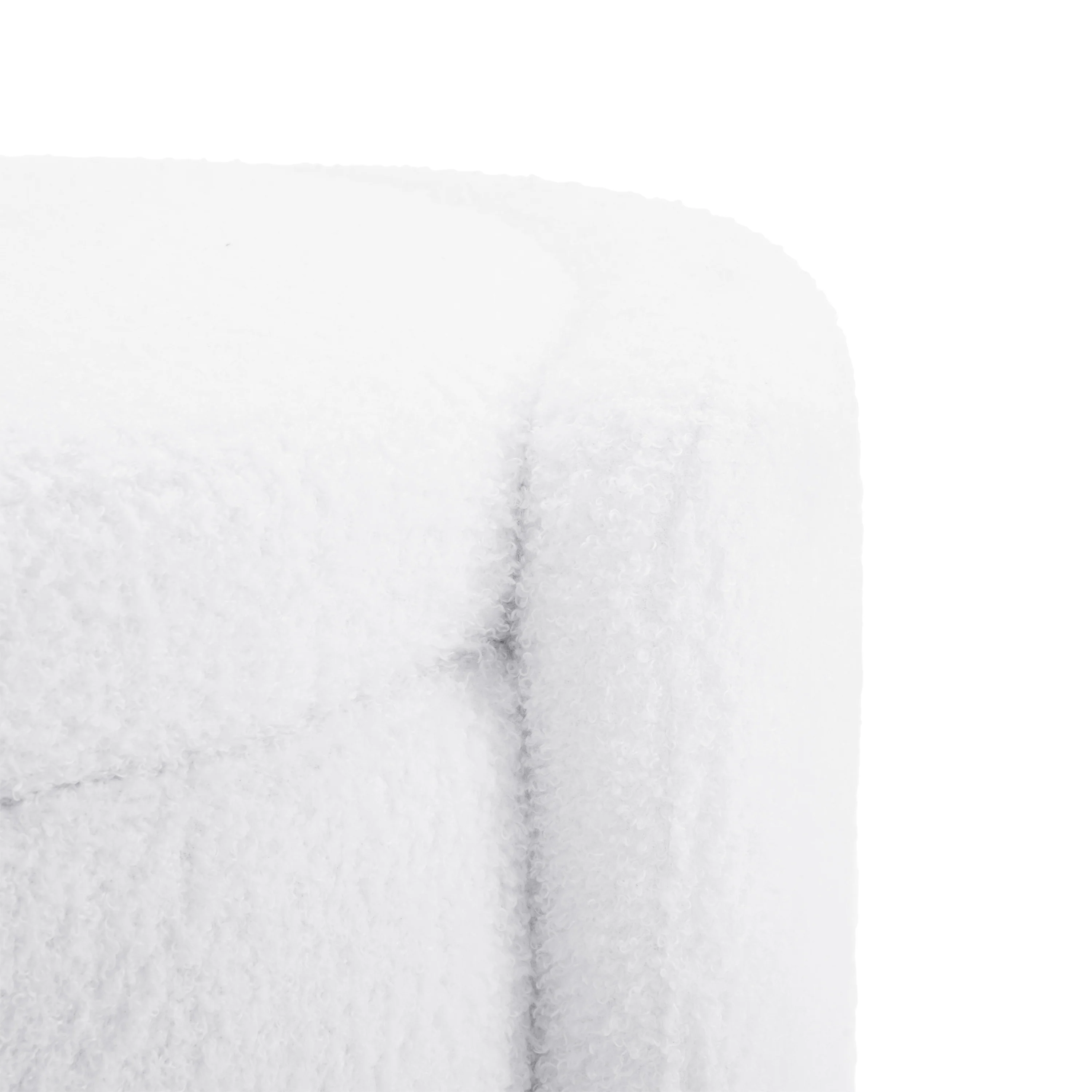 Cozy Lamb Fleece Oval Storage Ottoman Footstool Bench - furnishings