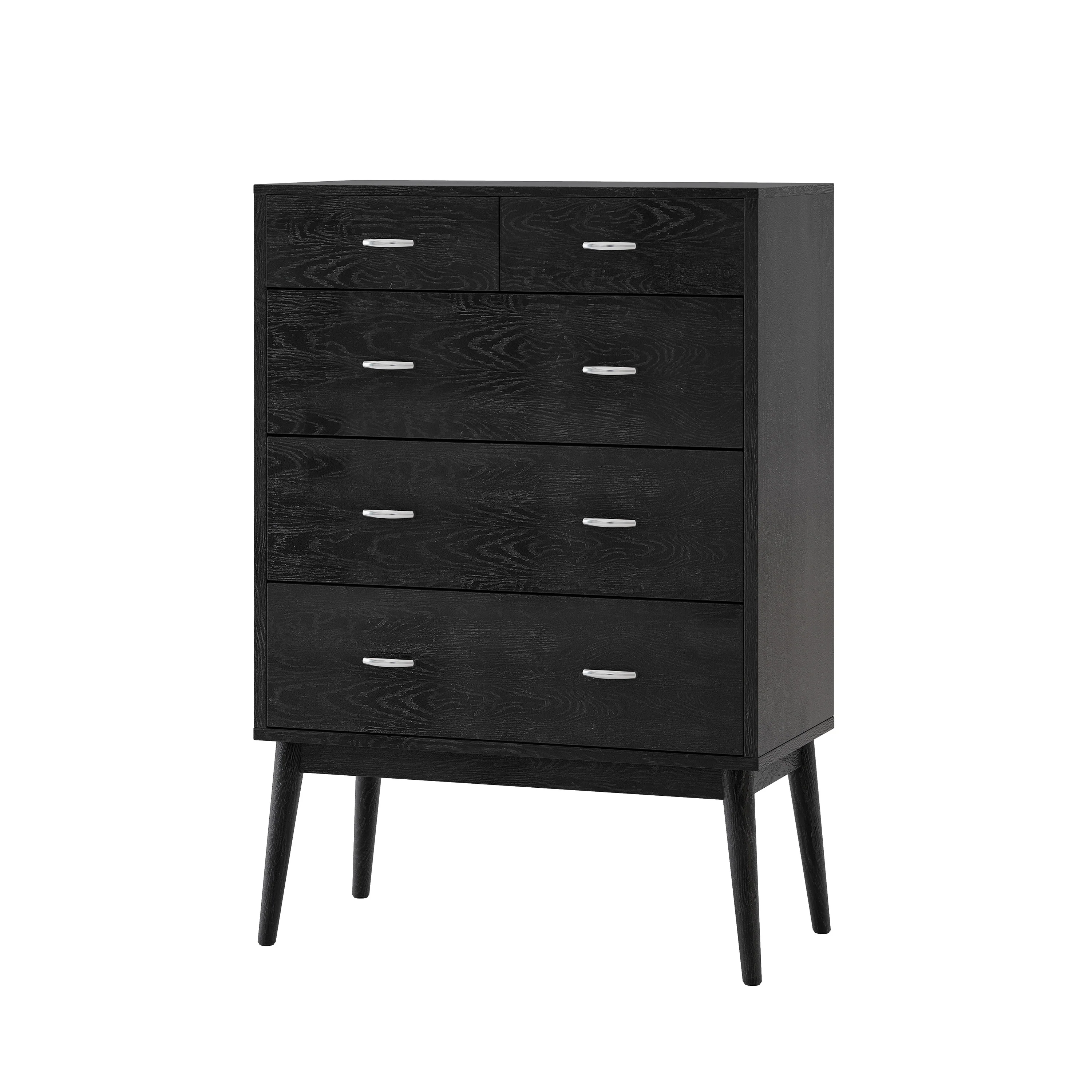 Wilbur Mid Century Modern Wooden 5 Drawer Dresser - furnishings