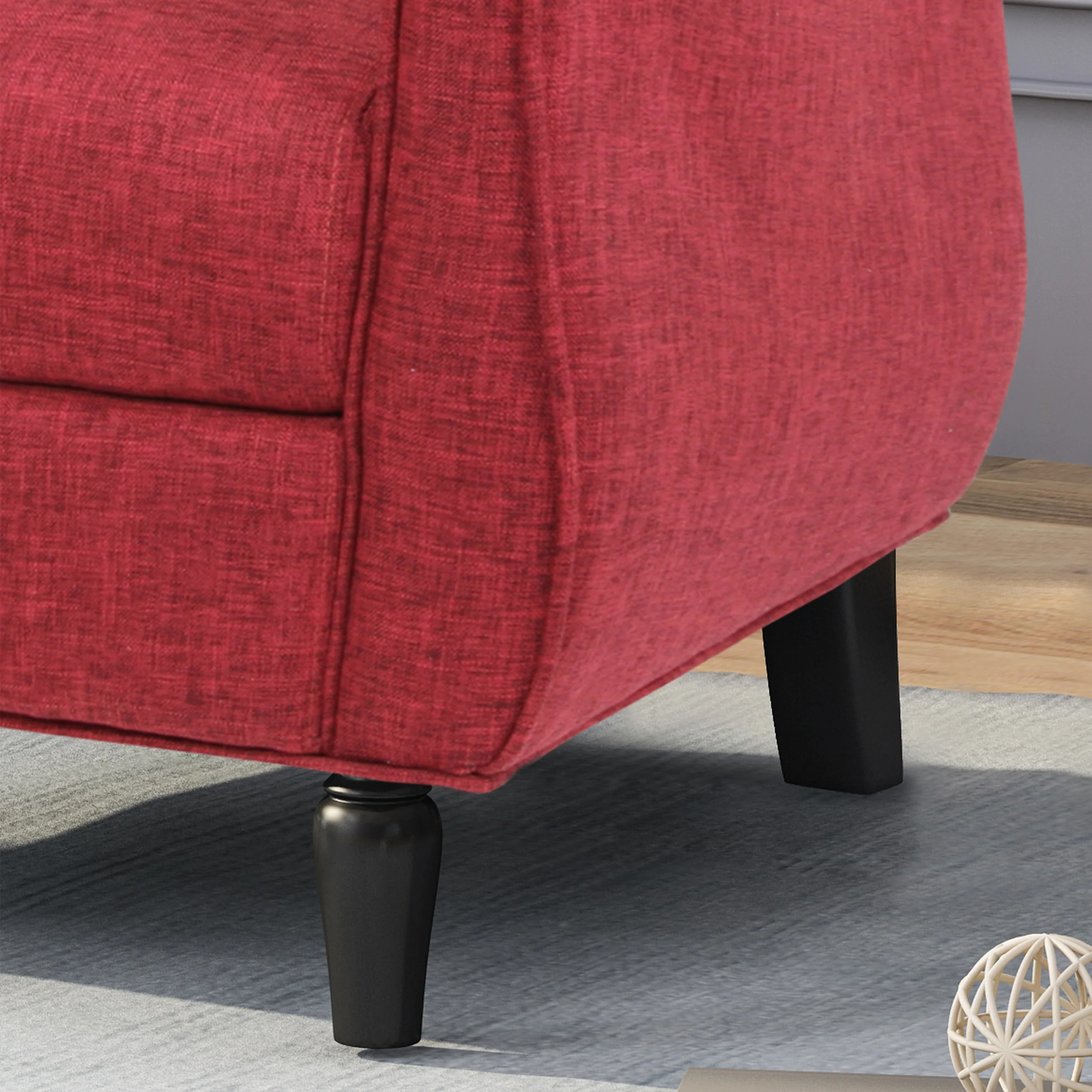 Crew Contemporary Upholstered Tweed Fabric Armchair with Piped Edges - furnishings