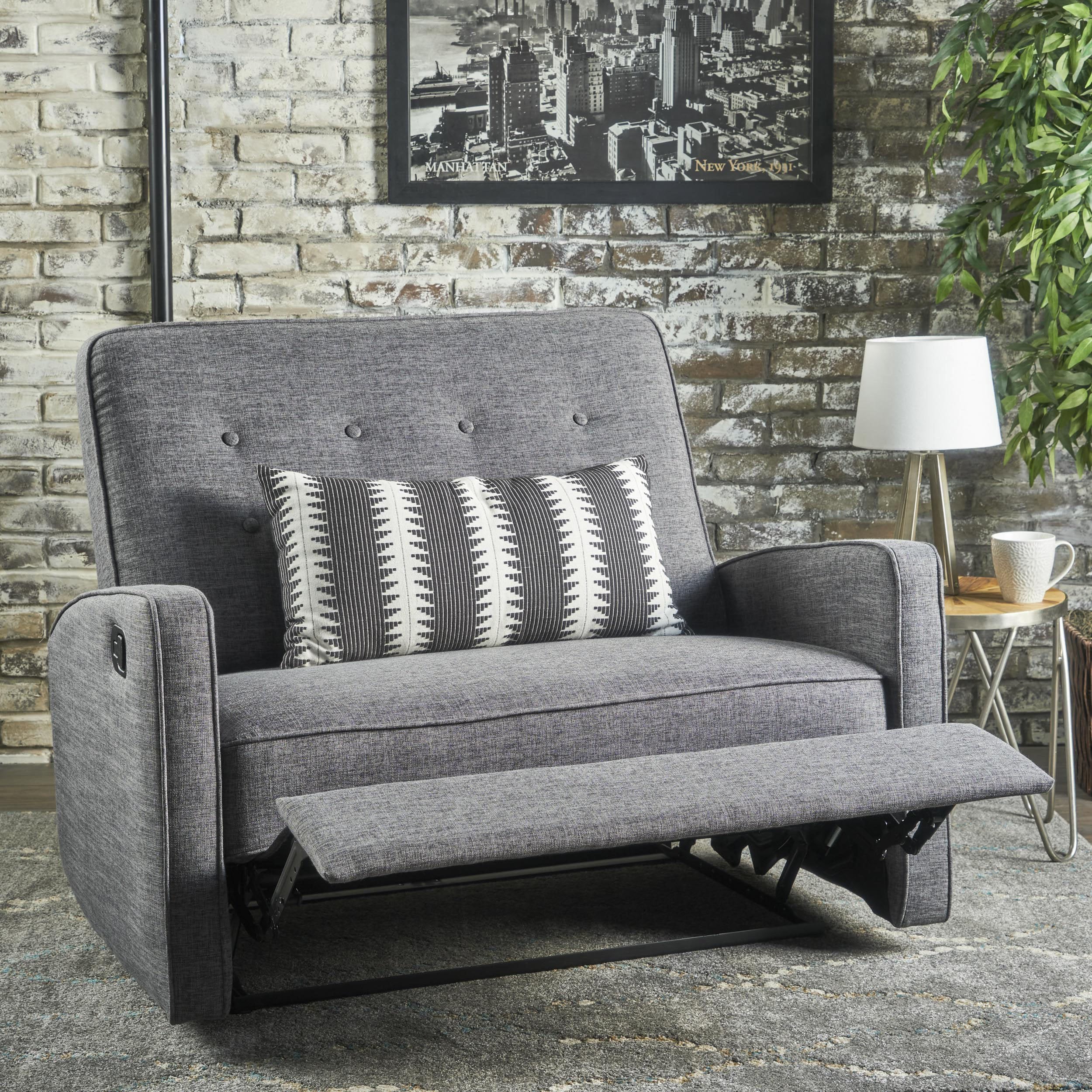 Callade Buttoned Fabric Reclining Loveseat - furnishings