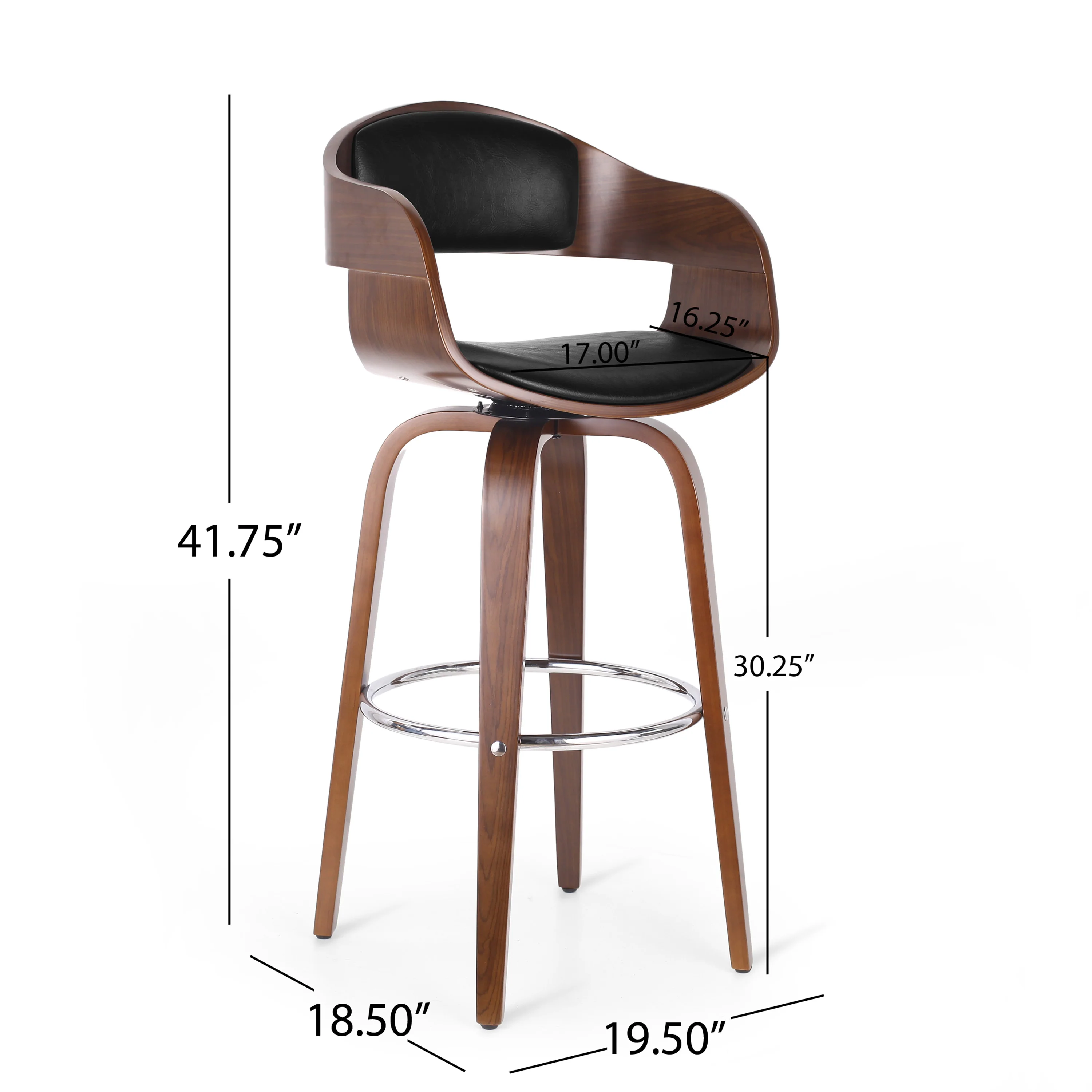 Soledad Mid-Century Modern Upholstered Swivel Barstool - furnishings