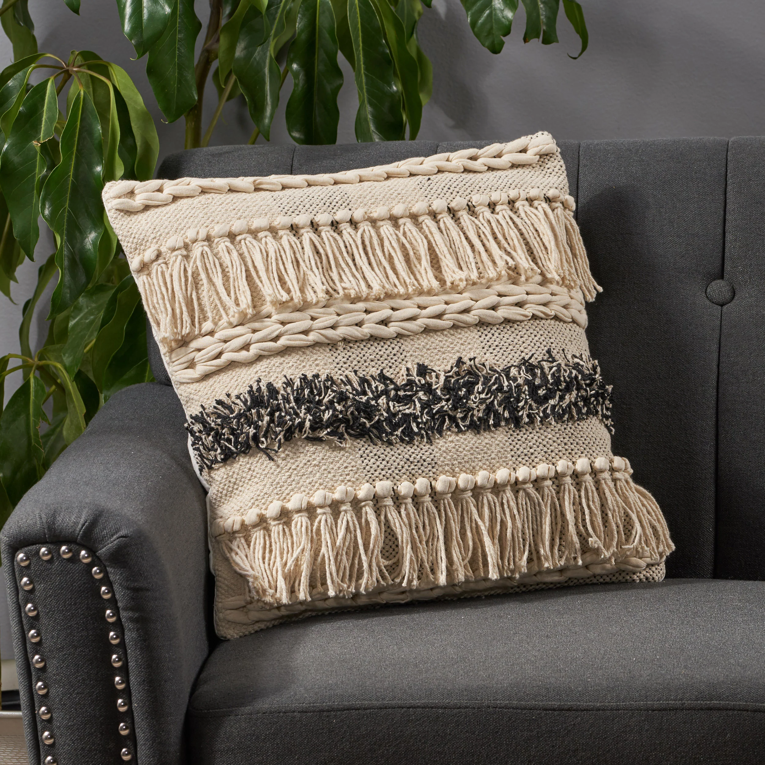Stella Boho Cotton Pillow Cover - furnishings