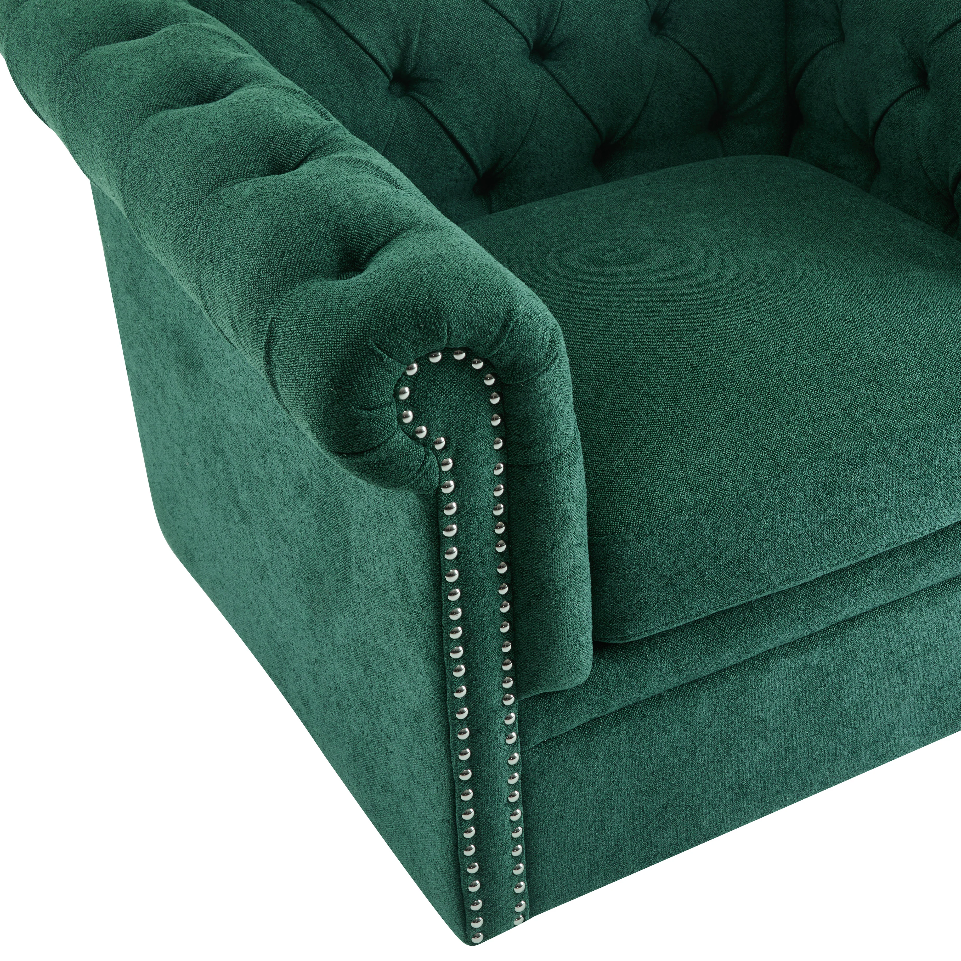 Lily Upholstered Tufted Chesterfield Swivel Club Chair - furnishings