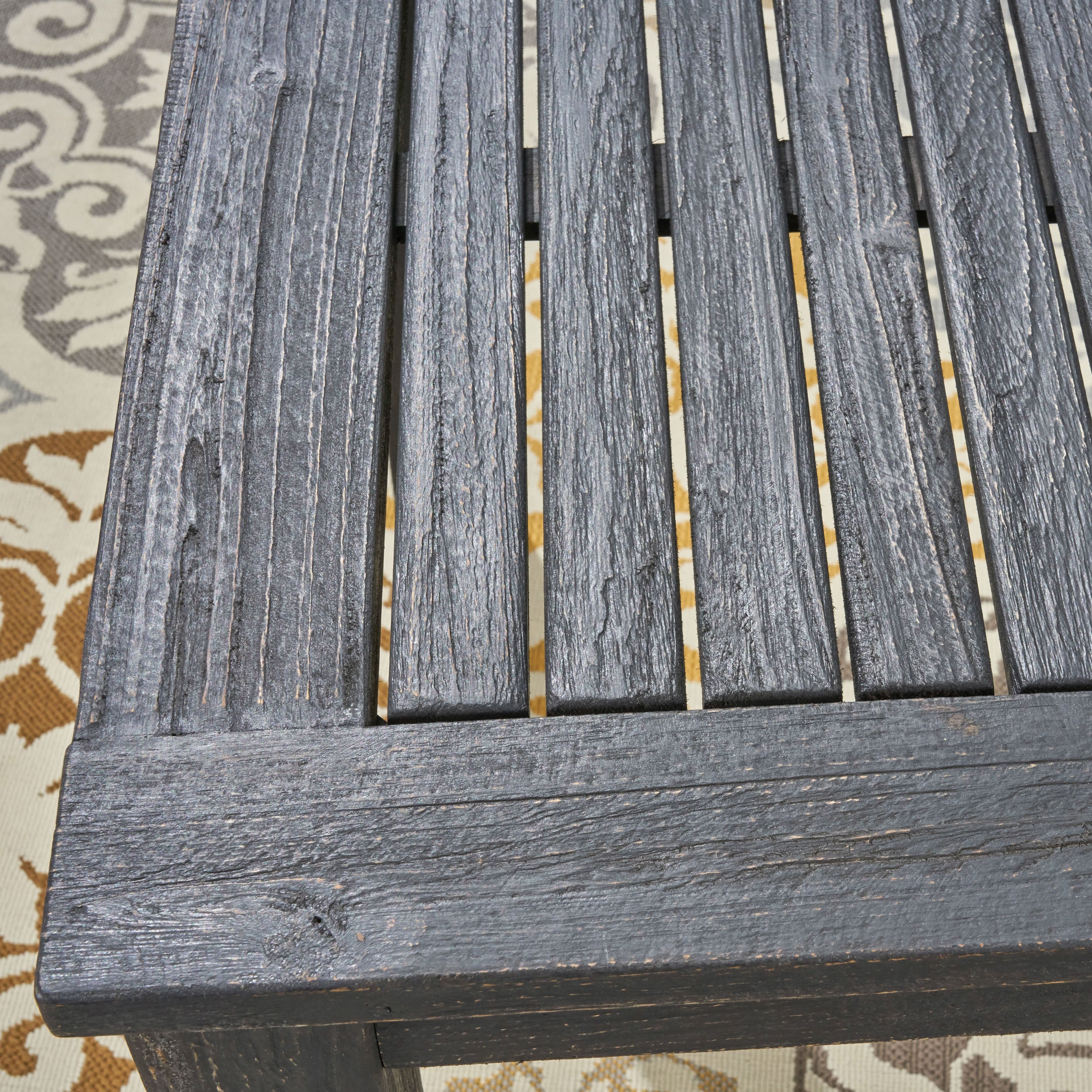 Saluda Outdoor Wood and Wicker Expandable Dining Set - furnishings