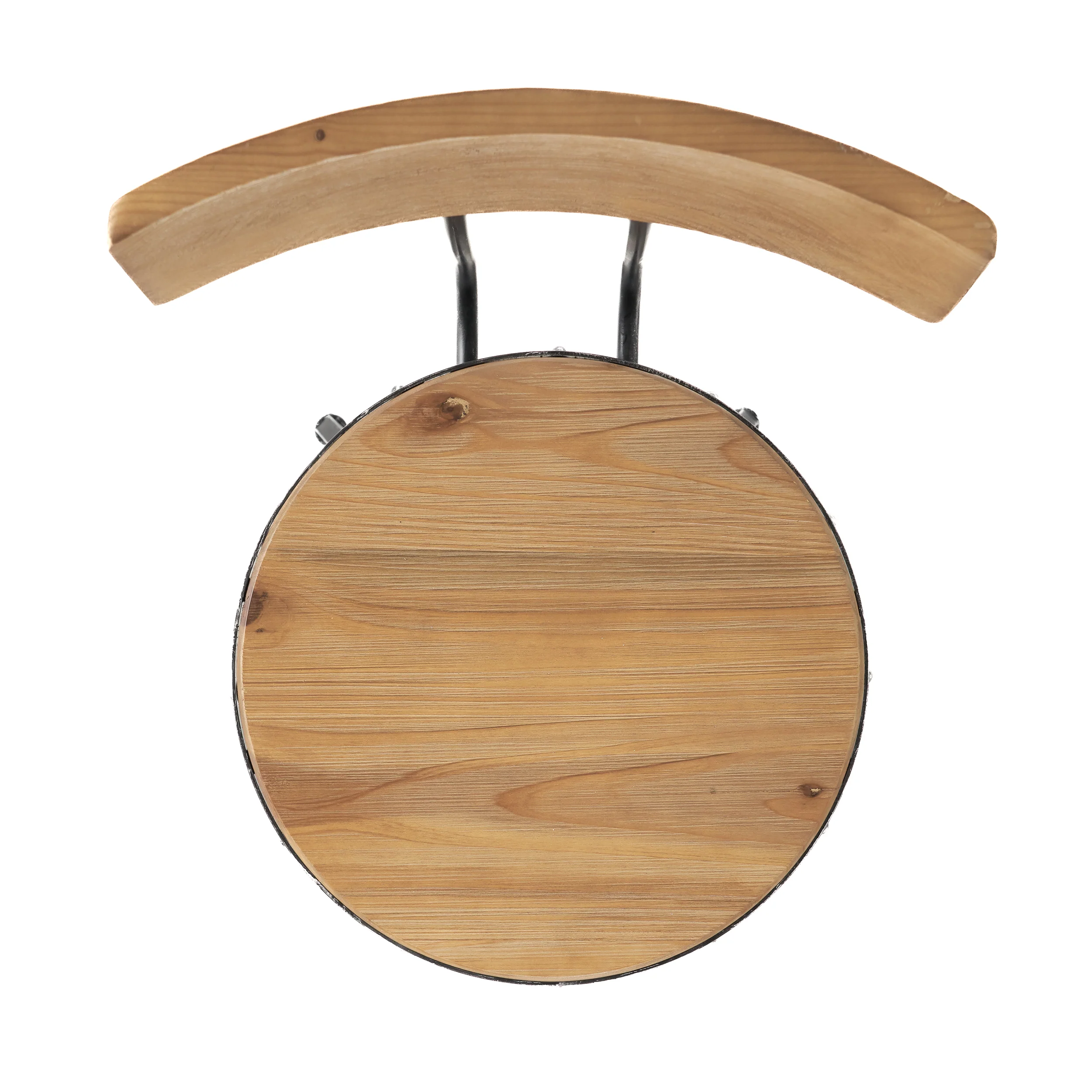 Hartley Naturally Antique Fir Wood Adjustable Barstool With Backrest - furnishings