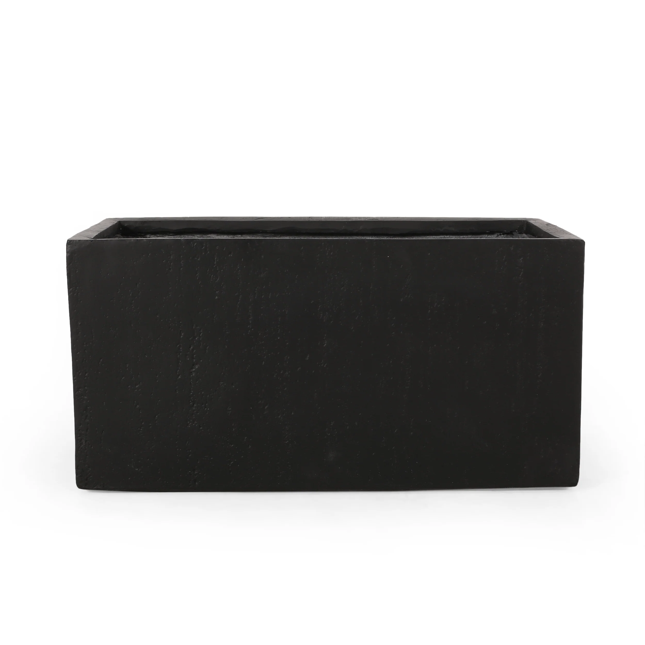 Fardeen Outdoor Modern Cast Stone Rectangular Planters (Set of 2) - furnishings