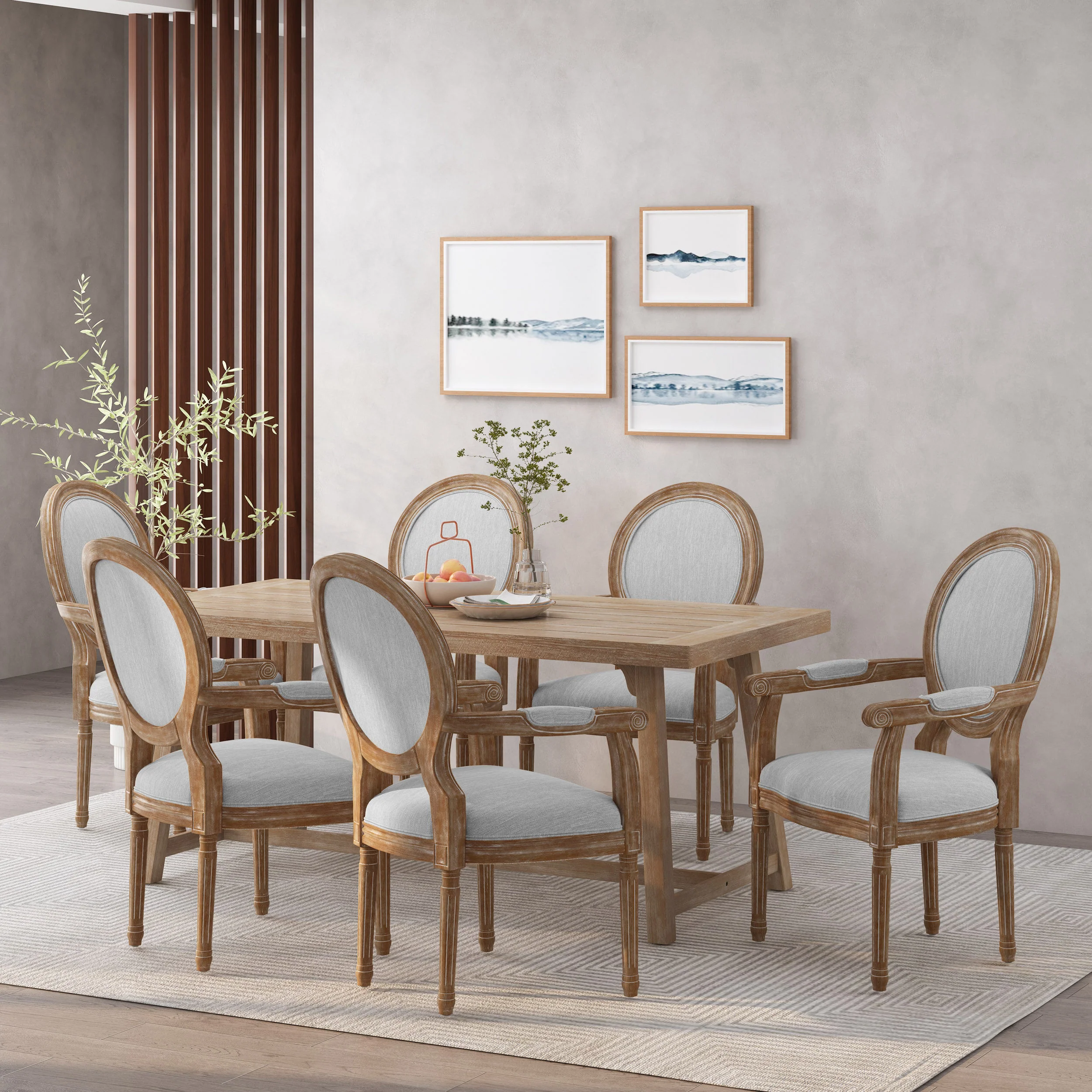 Aisenbrey French Country Wood Upholstered Dining Chair - furnishings