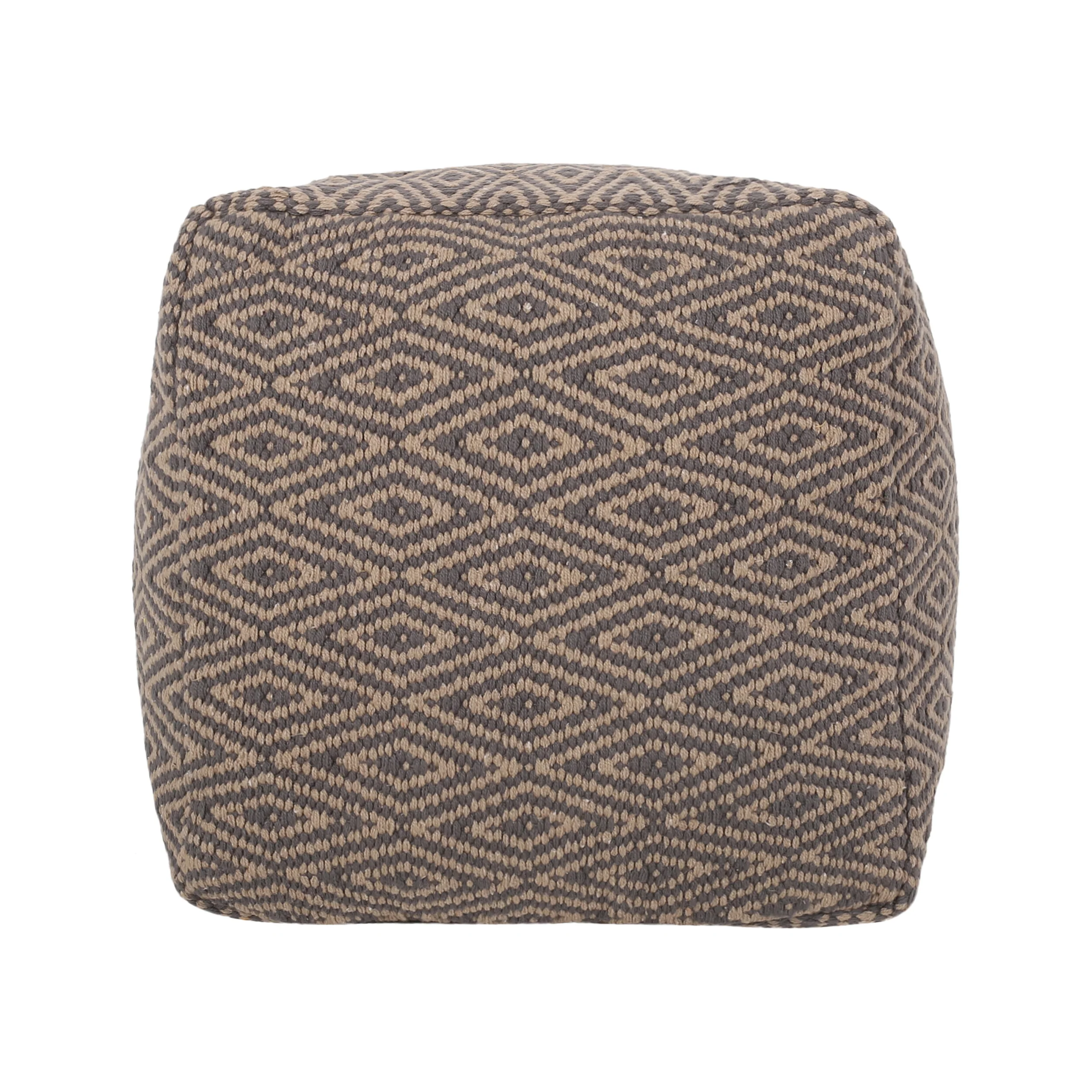 Sovereign Hand-Crafted Cotton Cube Pouf - furnishings