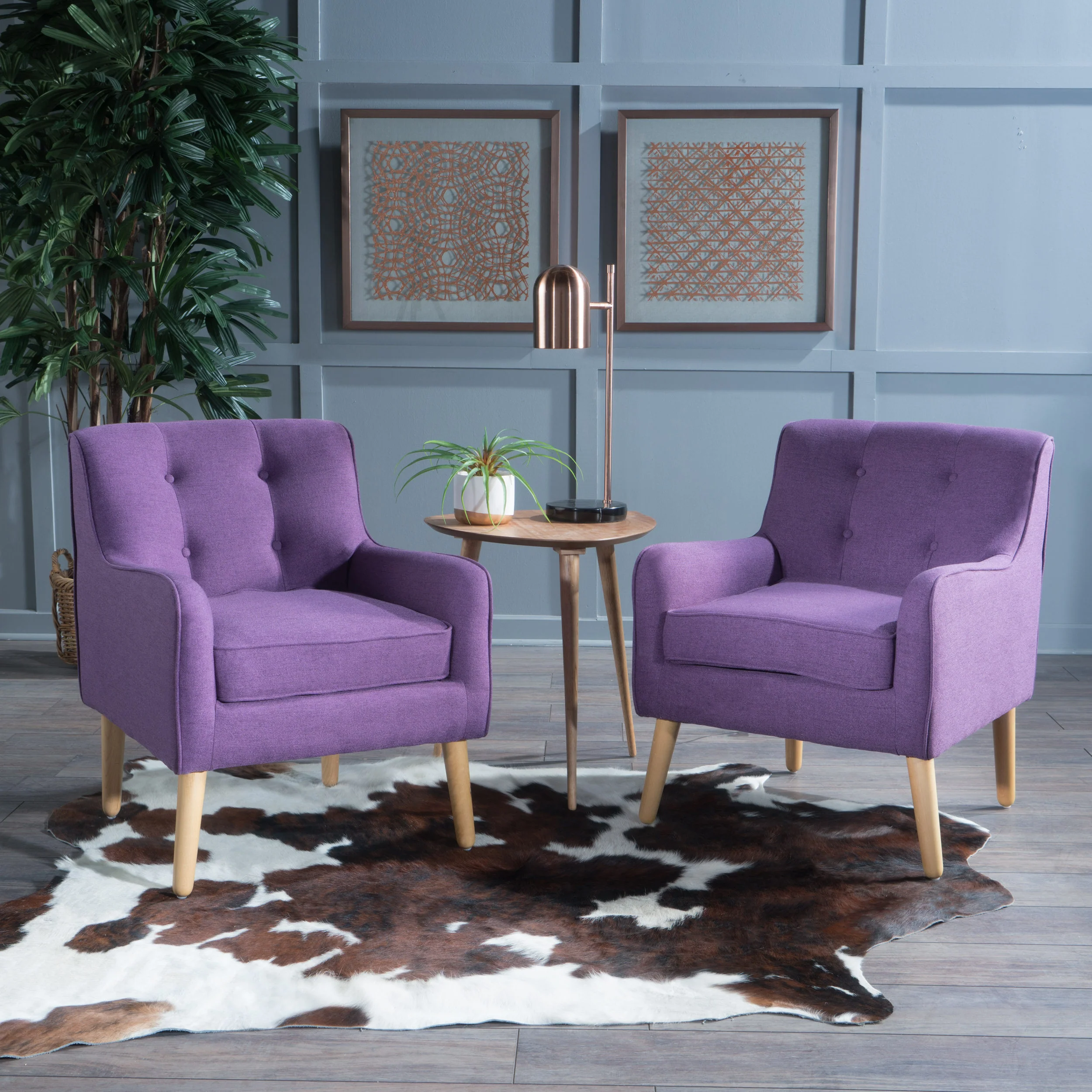 Fontinella Mid Century Tufted Back Fabric Arm Chair - furnishings