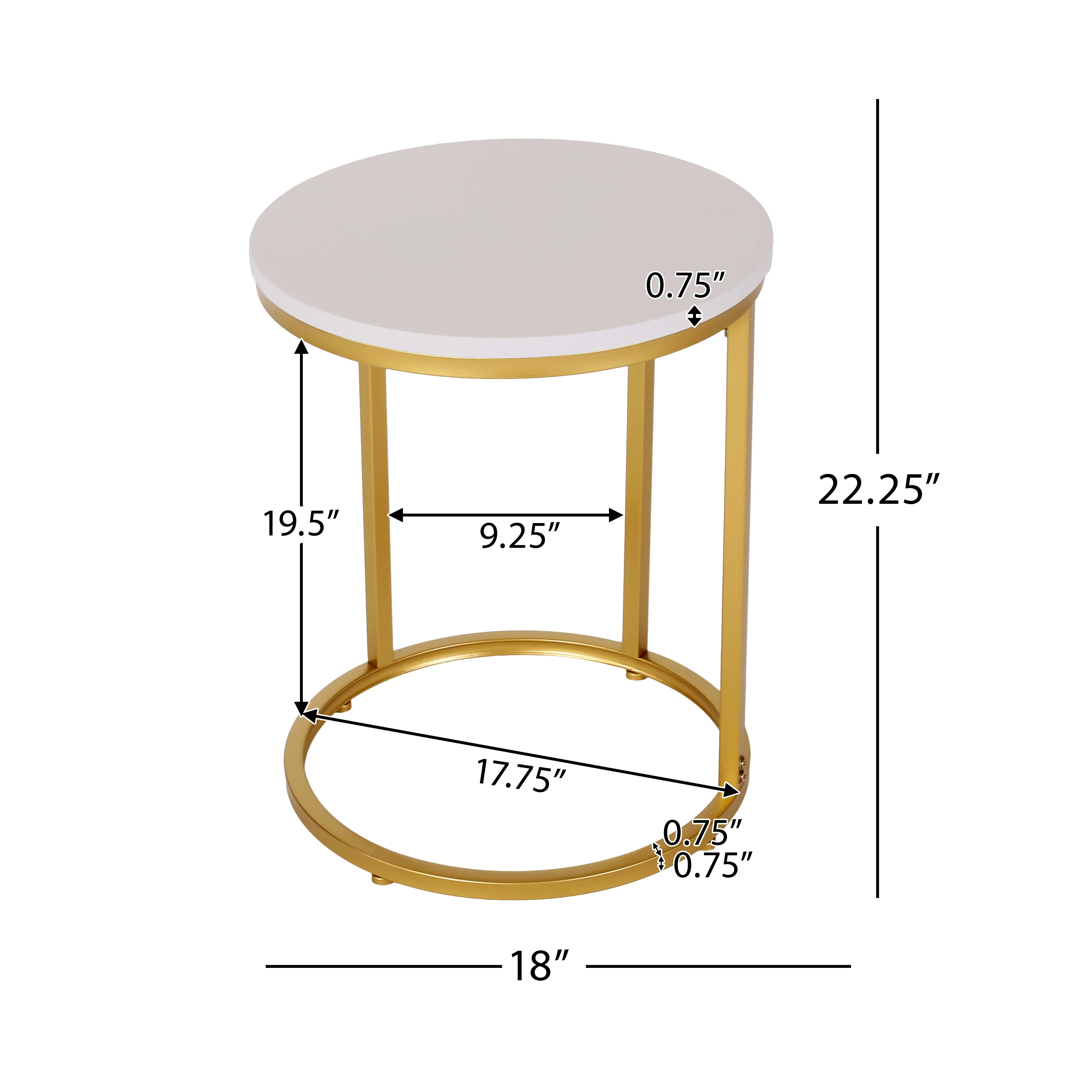Mcgill Modern Glam C-Shaped End Table - furnishings