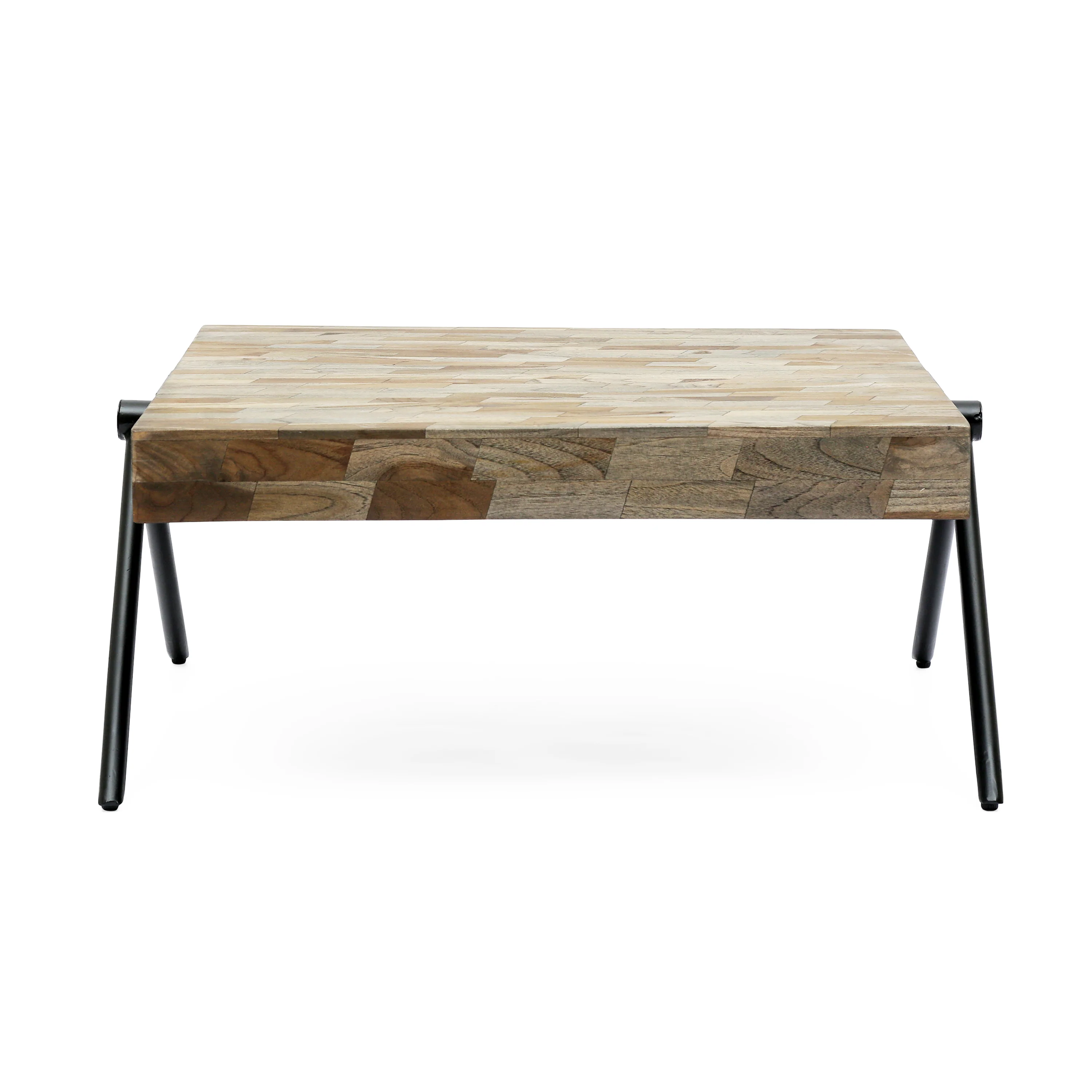 Delliah Handcrafted Modern Industrial Mango Wood Coffee Table - furnishings