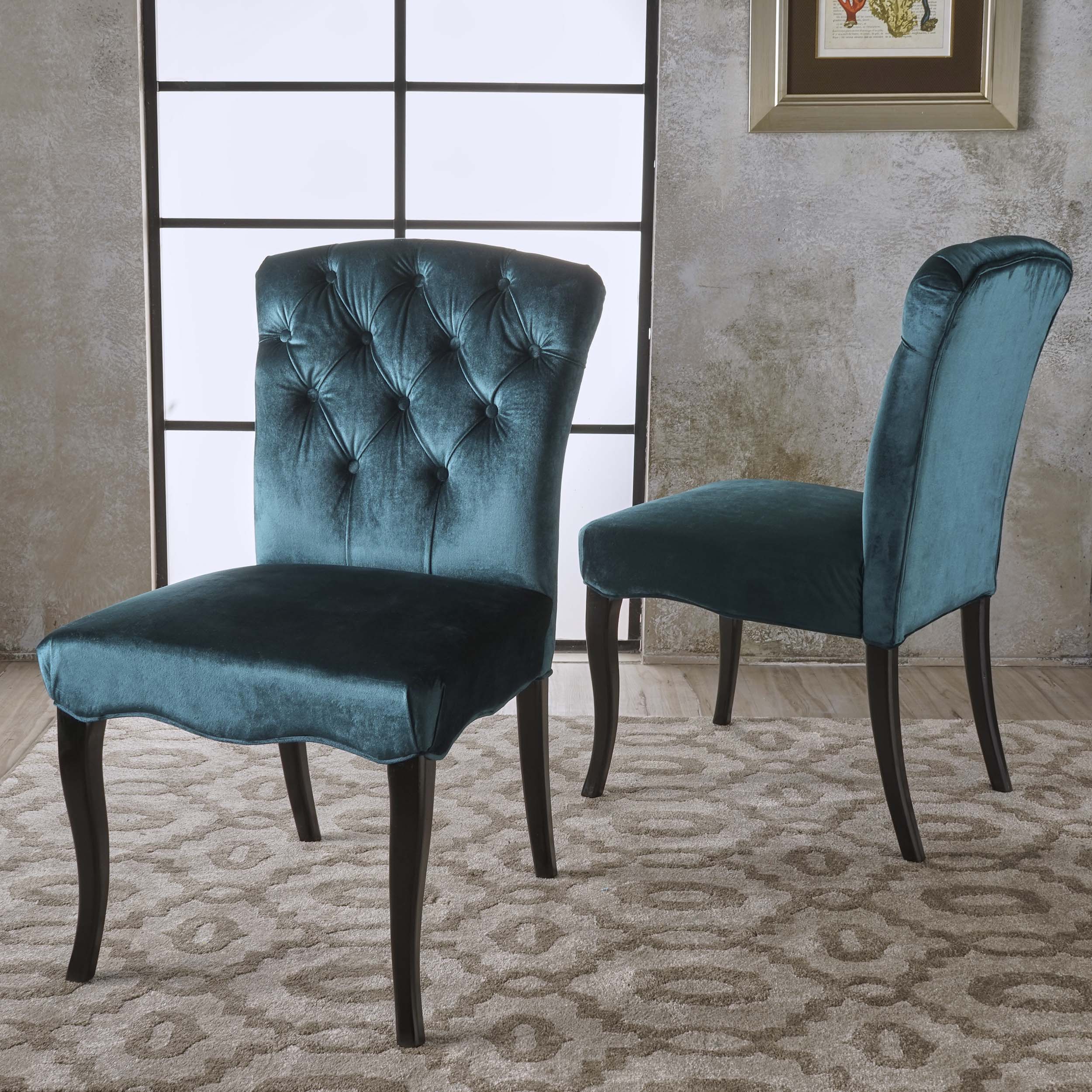 Hallie Traditional Tufted Armless Dining Chairs (Set of 2) - furnishings