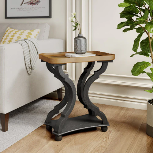 Balthazare Vintage Side Table End Table - furnishings