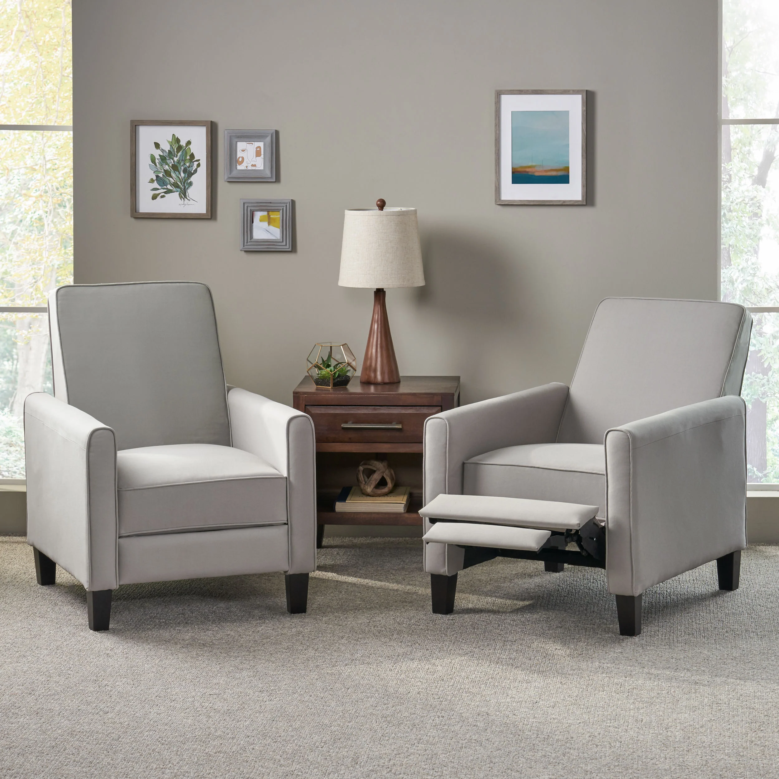 Lucas Contemporary Fabric Recliner (Set of 2) - furnishings