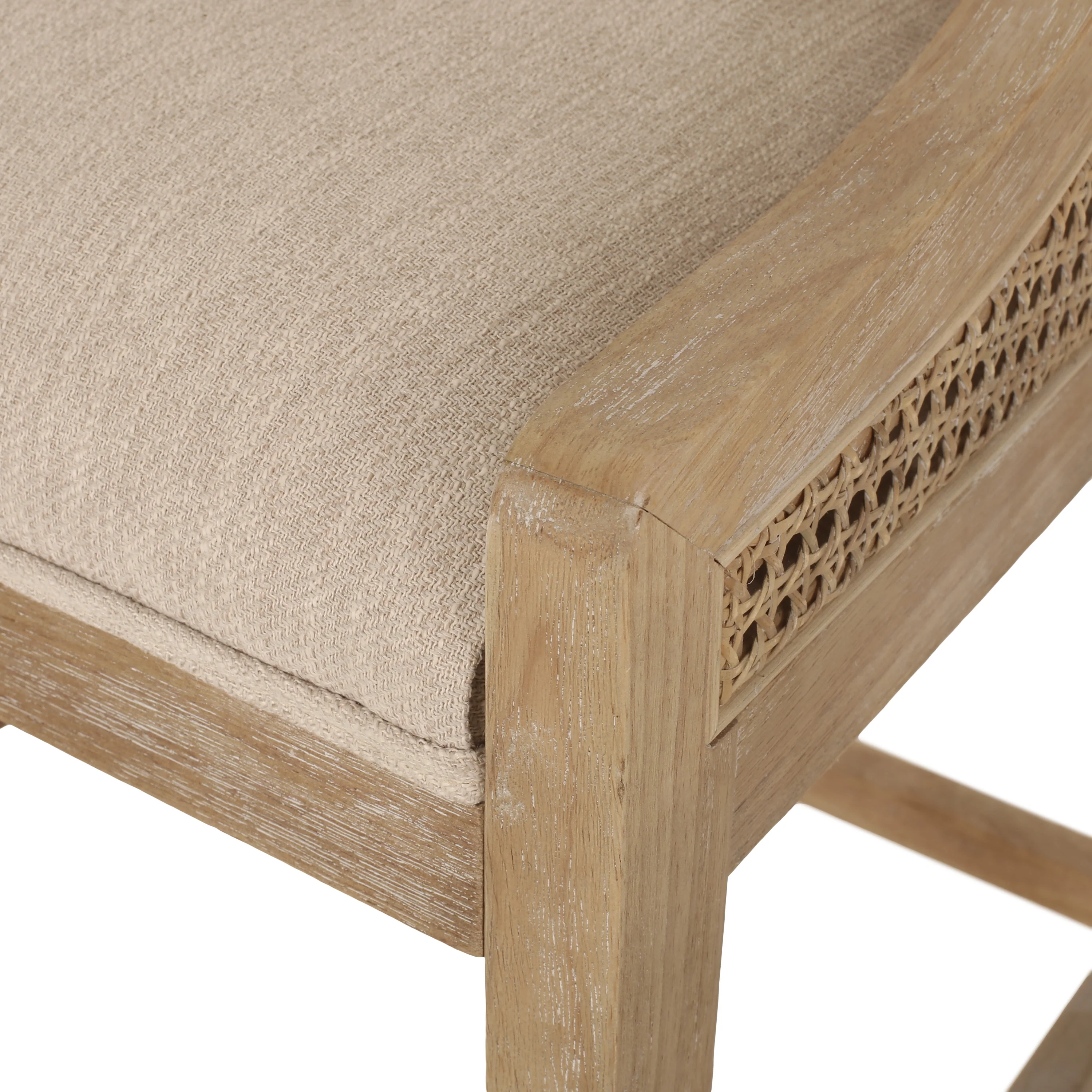 Deville French Country Fabric Upholstered Wood and Cane 25.5 inch Counter Stools (Set of 2) - furnishings